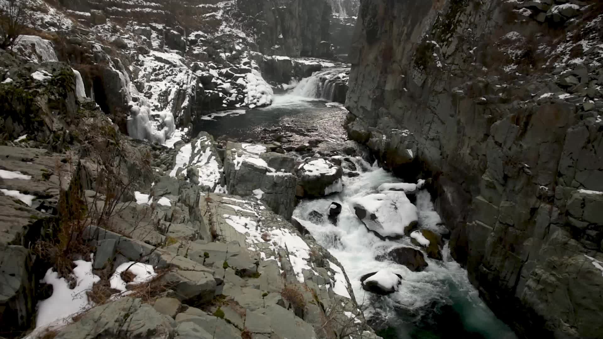 Aharbal waterfall in Kashmir, India