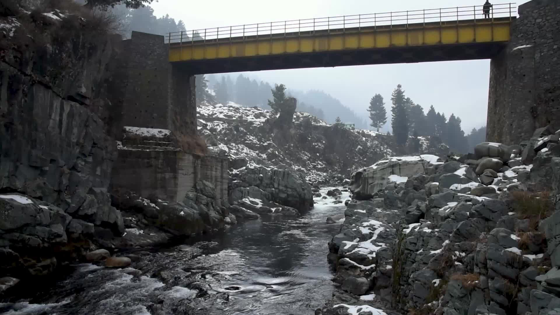 Aharbal waterfall in Kashmir, India