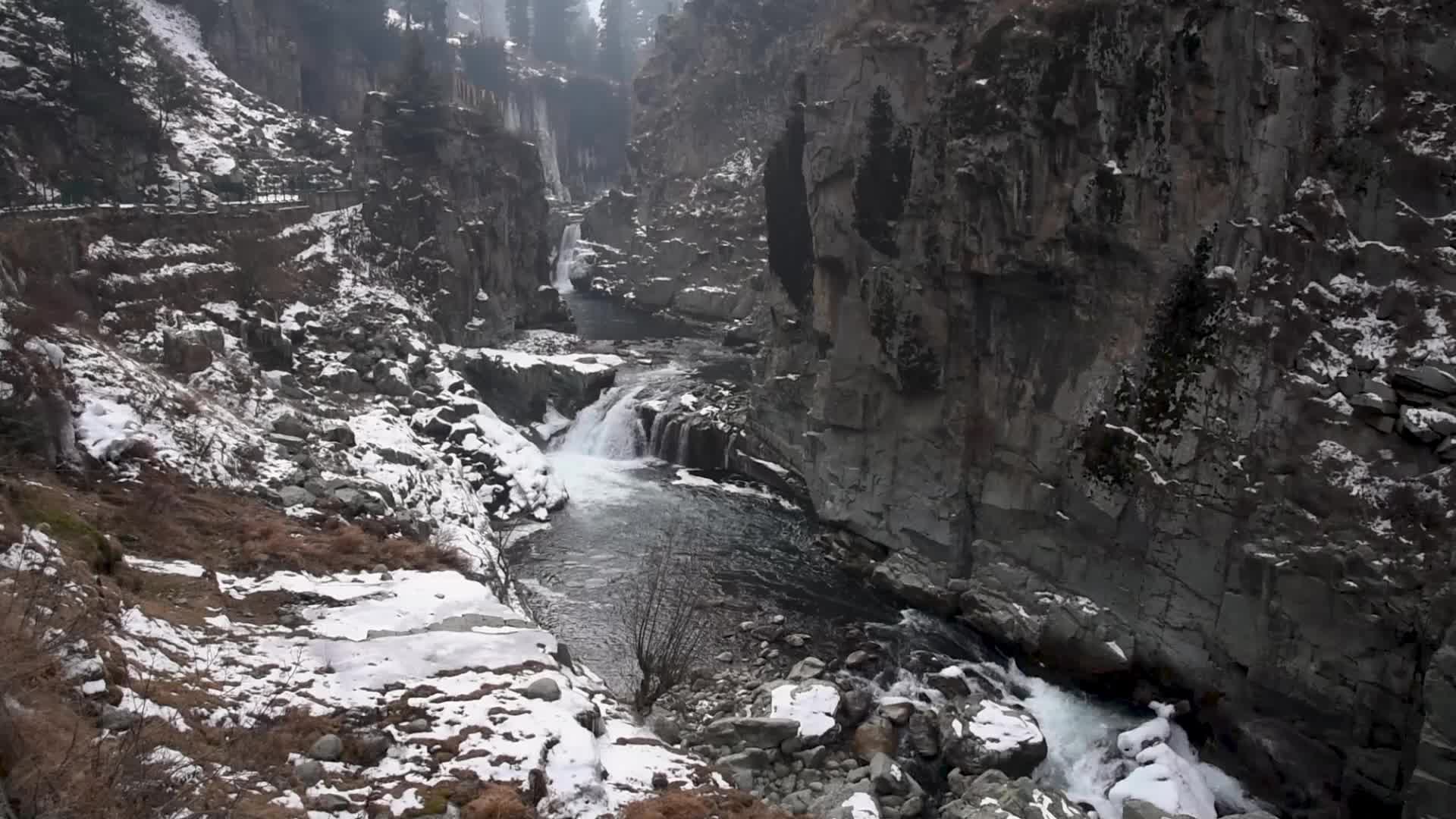 Aharbal waterfall in Kashmir, India