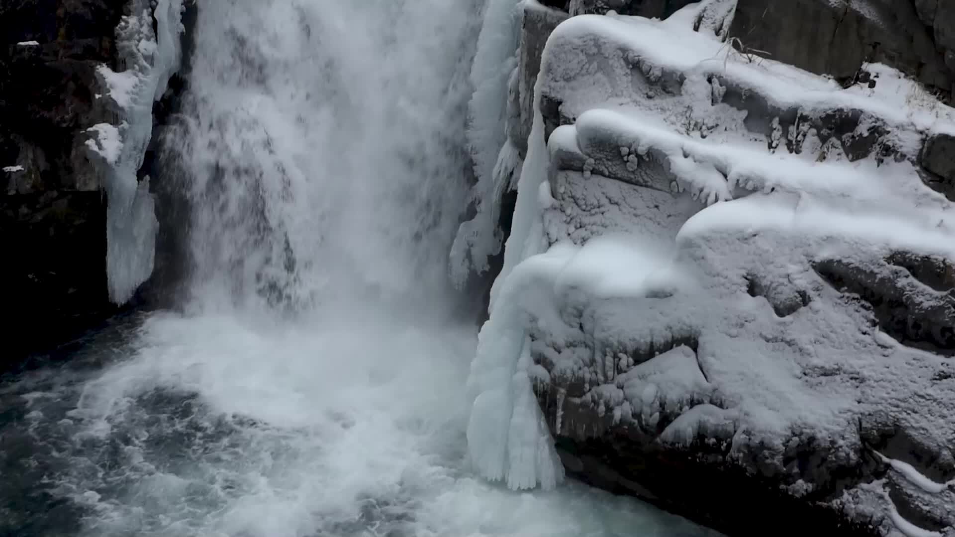 Aharbal waterfall in Kashmir, India