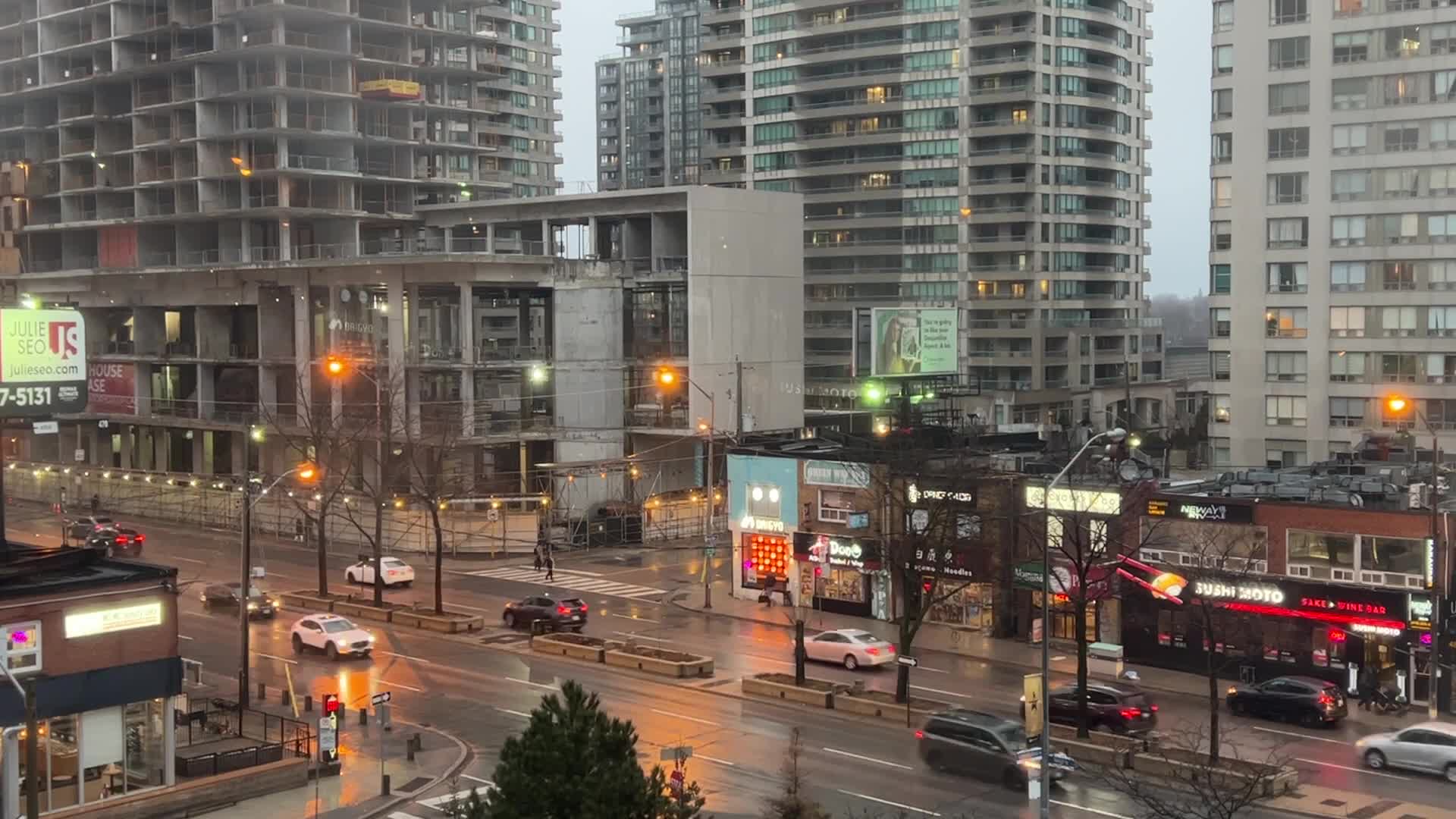 Time-lapse of traffic in Toronto