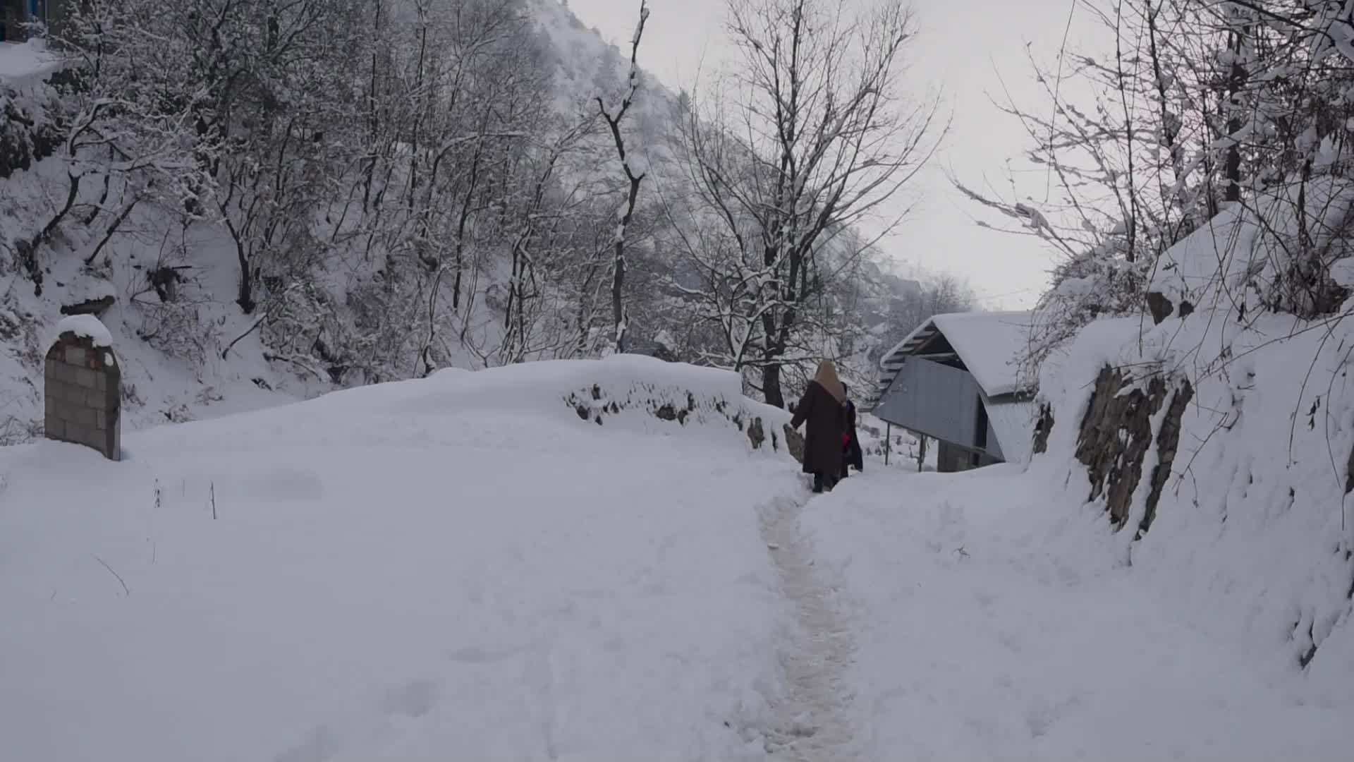 Heavy Snowfall in the outskirts of Srinagar Kashmir