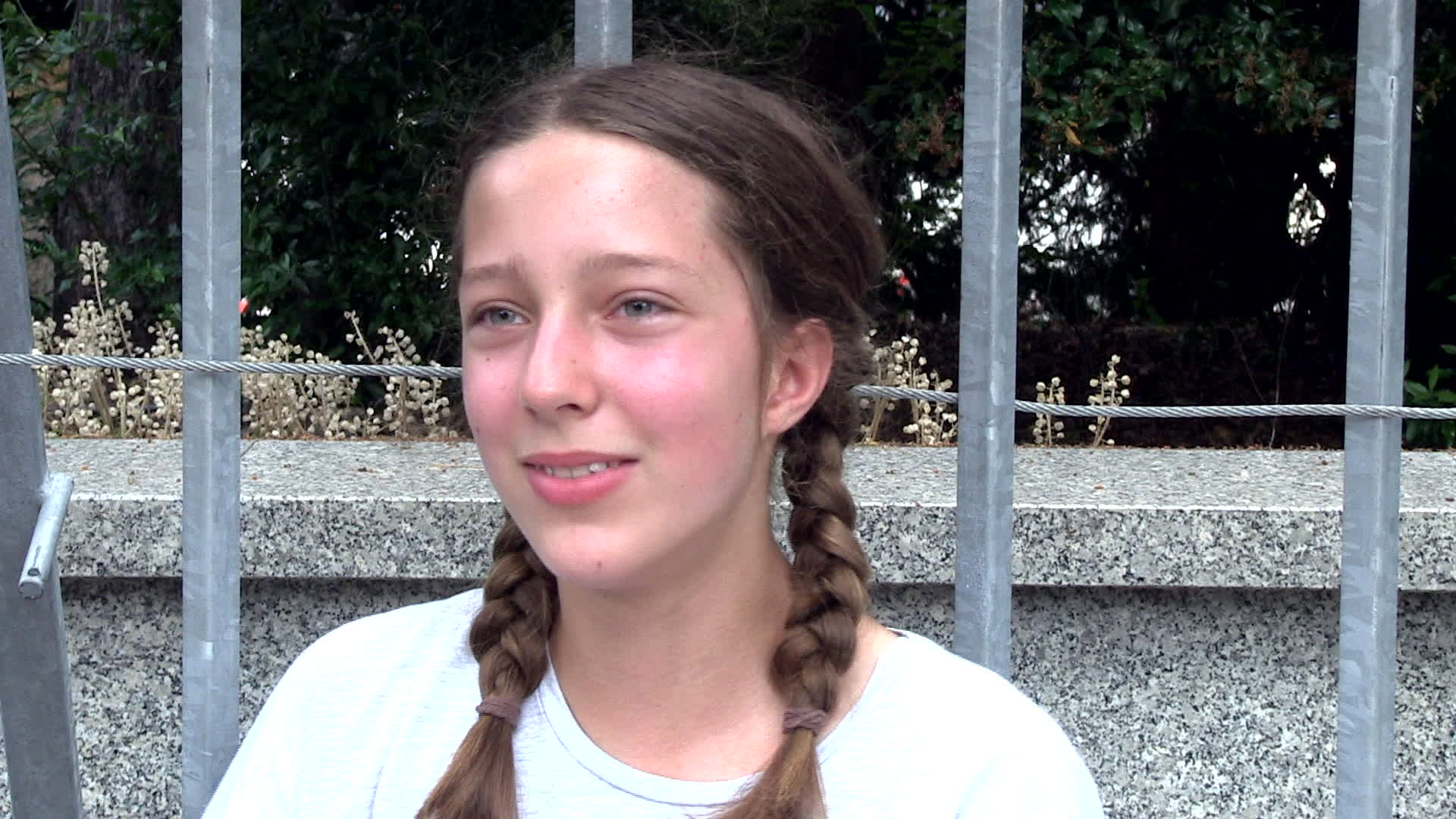 Thirteen year old protests in defence of climate change at Polish Parliament