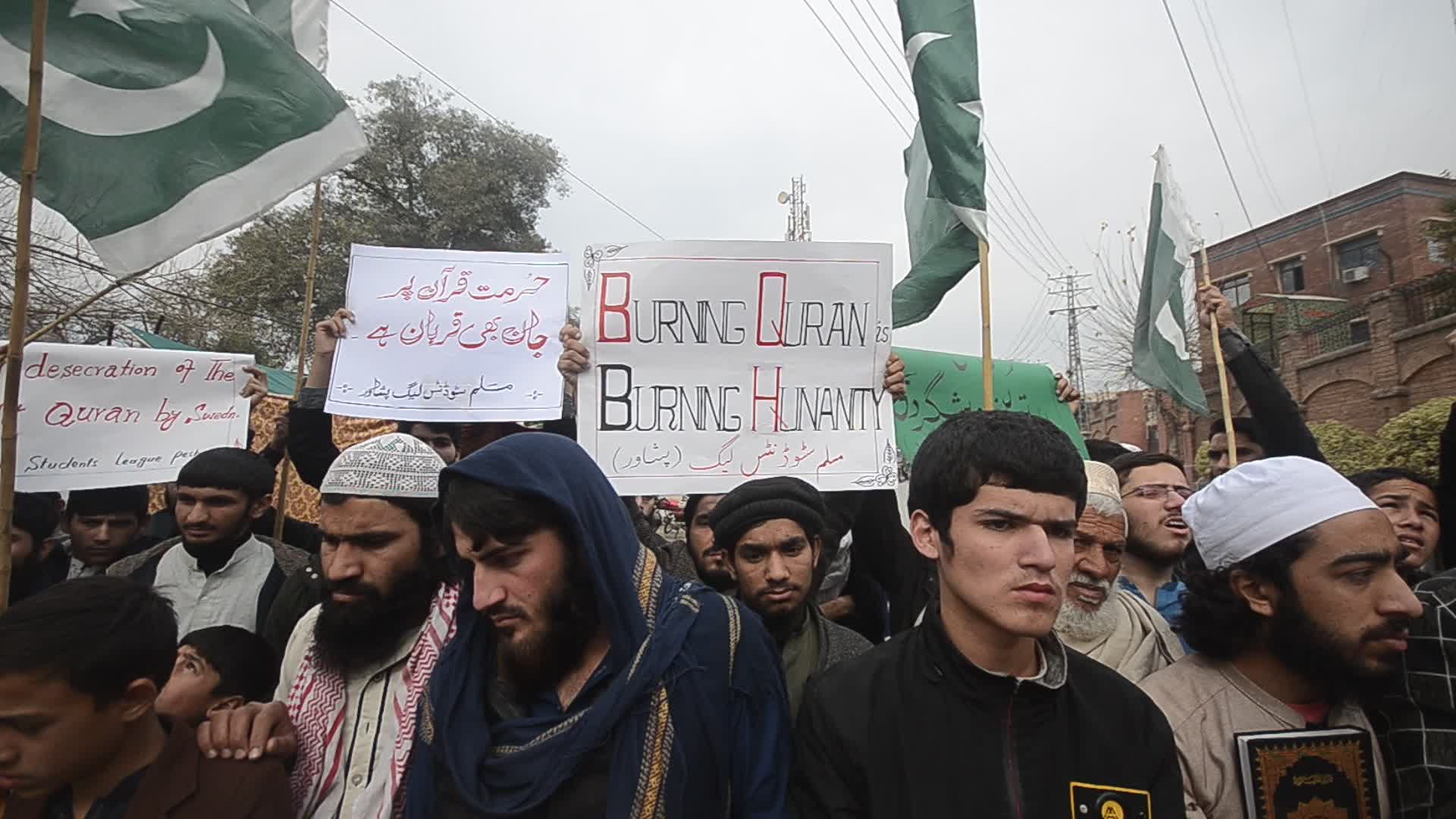 Protest against Sweden over desecration of the holy Koran
