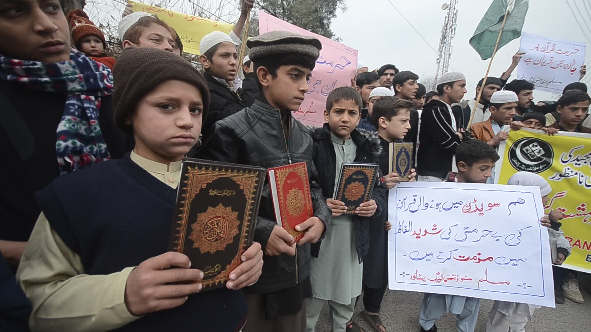 Protest against Sweden over desecration of the holy Koran

