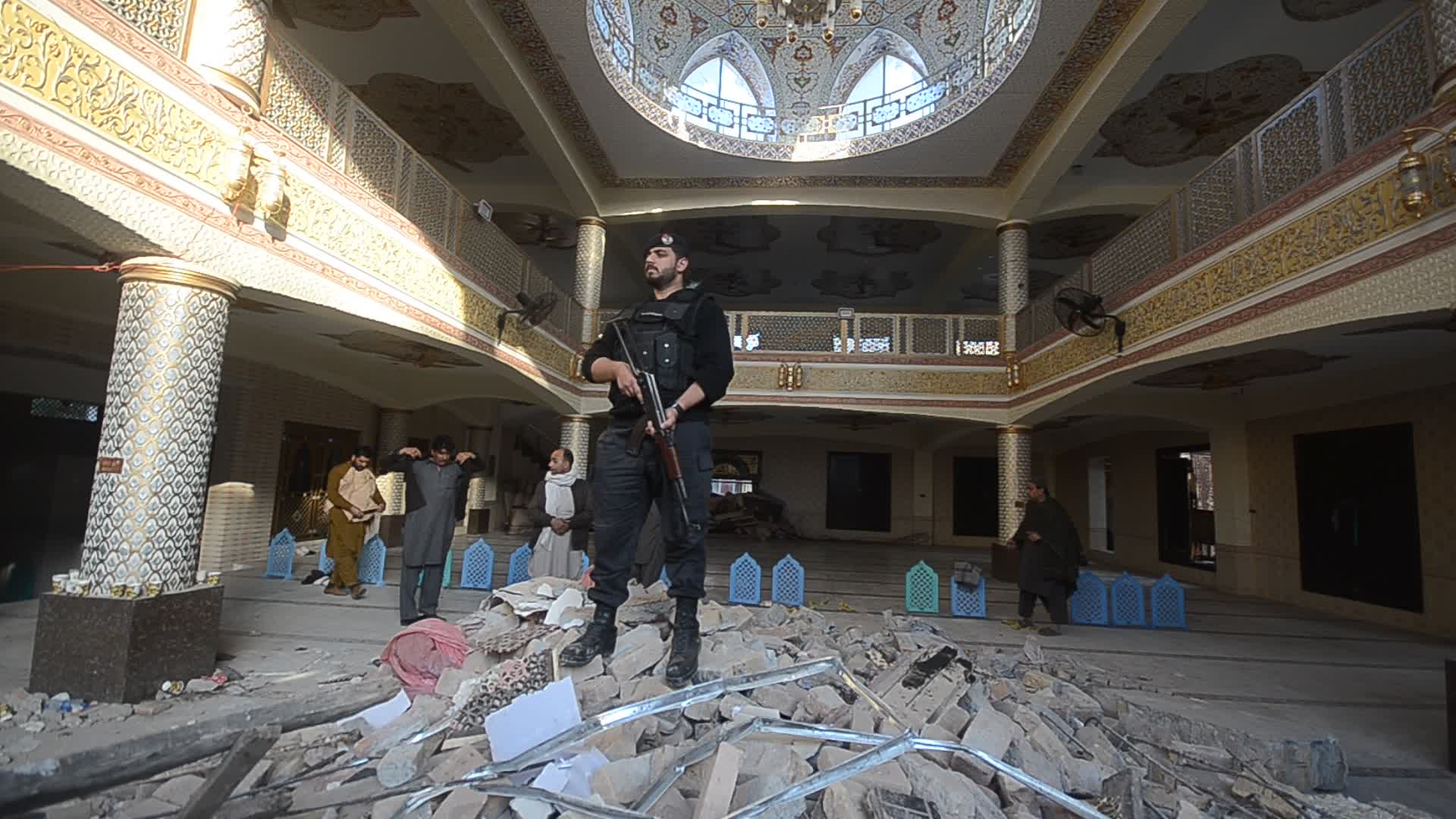 At least 92 people killed after a suicide bombing in a mosque in Peshawar
