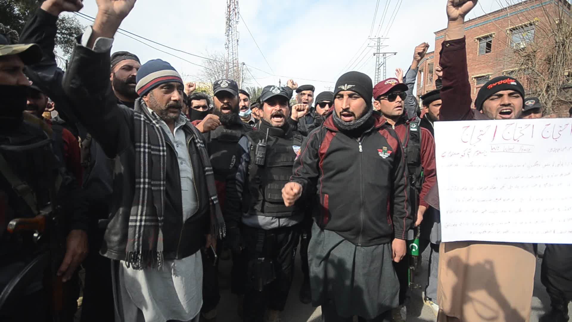 Protest against militancy and deteriorating security situation in Peshawar
