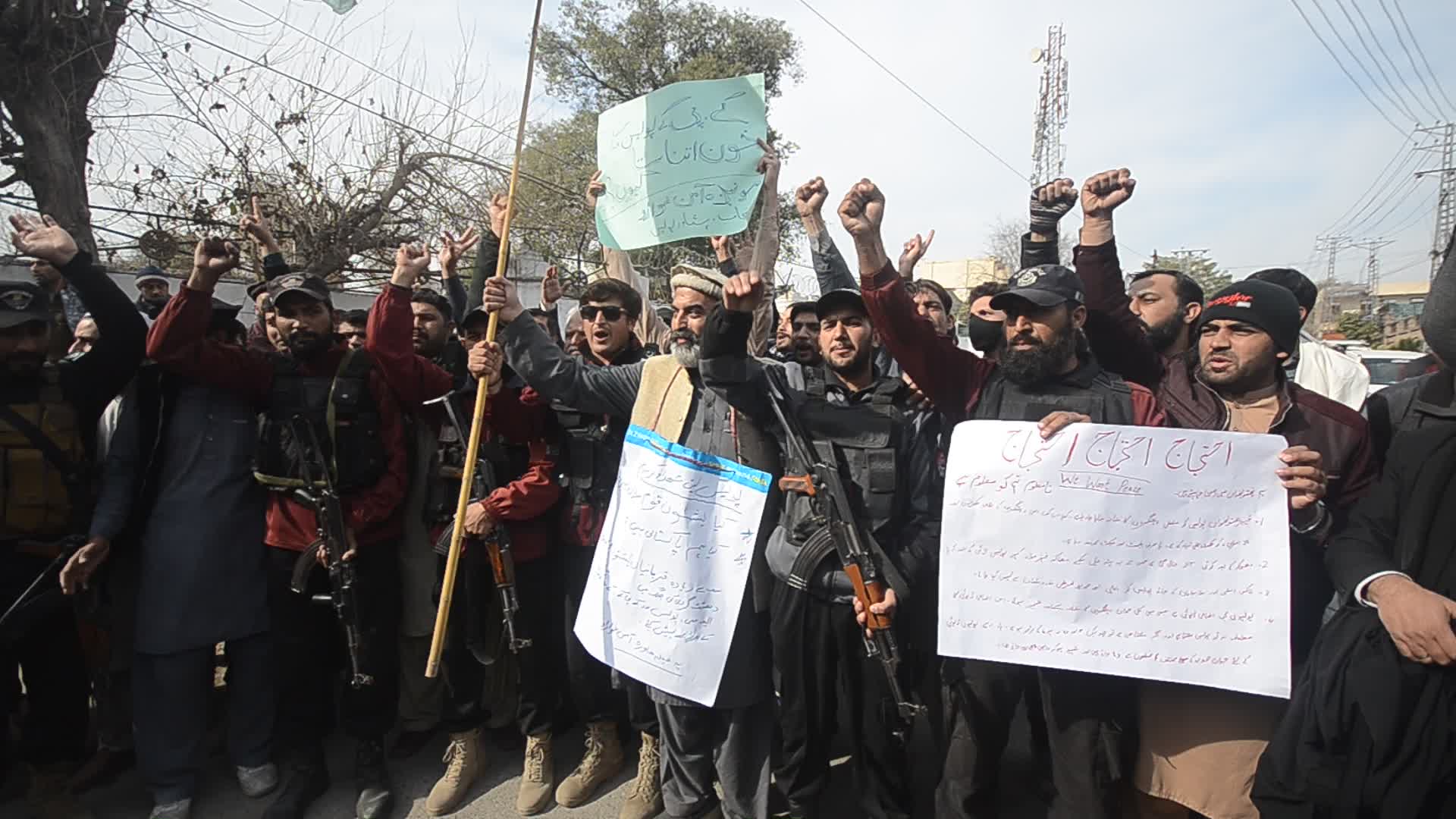 Protest against militancy and deteriorating security situation in Peshawar

