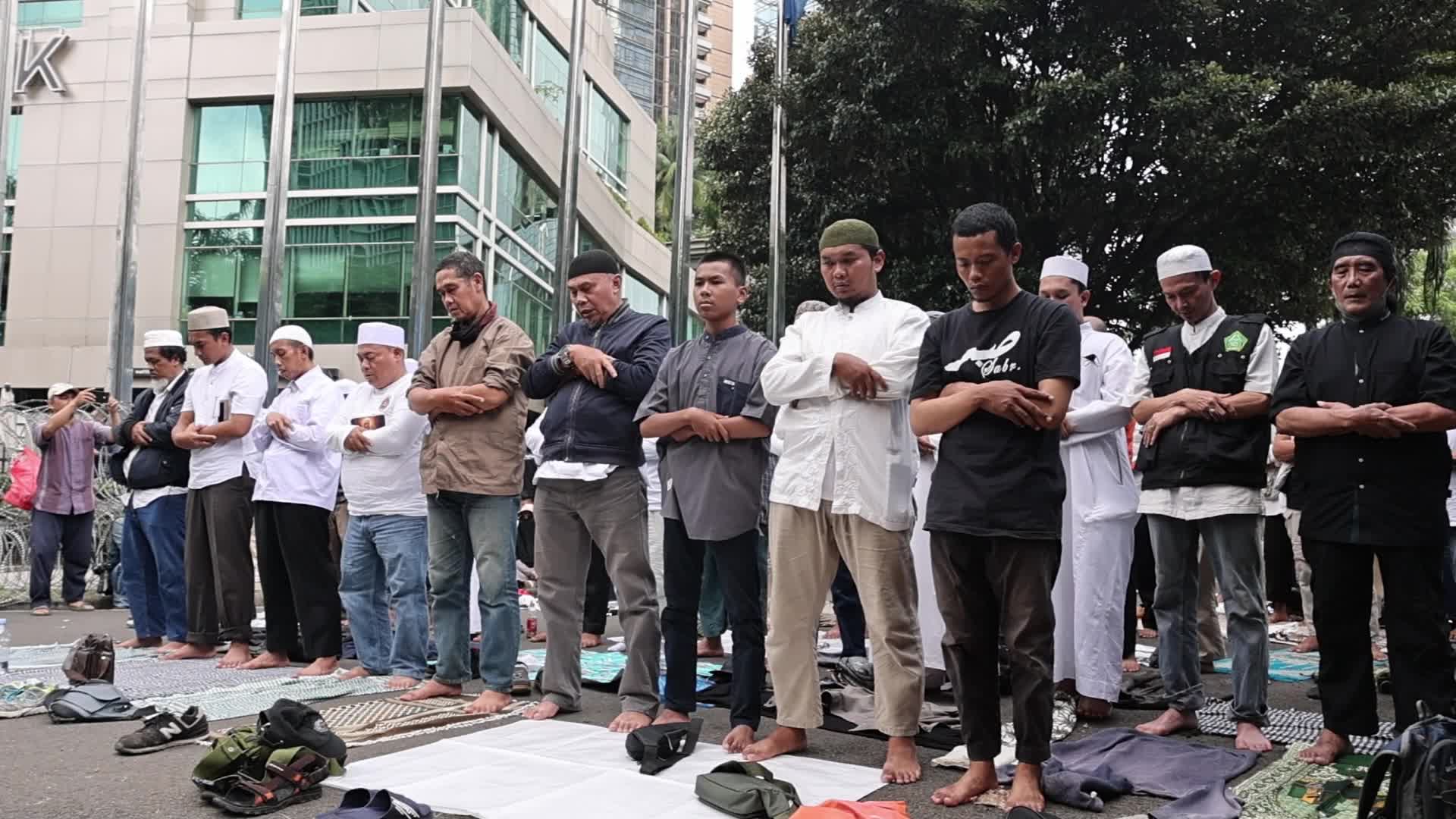 Protest Over Burning Qur'an Incident In Sweden Outside Swedish Embassy Building in Jakarta, Indonesia