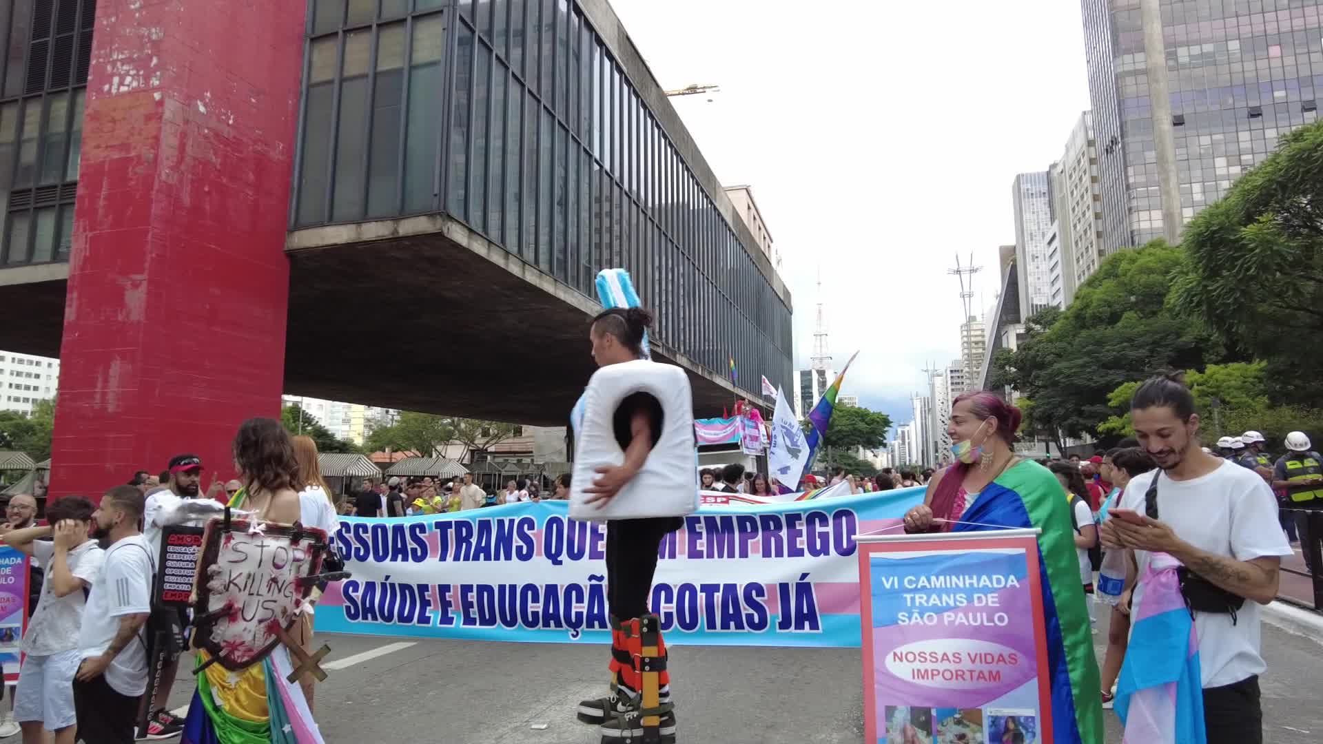 March In Celebration Of The World Day Of Transgender Visibility In Sao Paulo