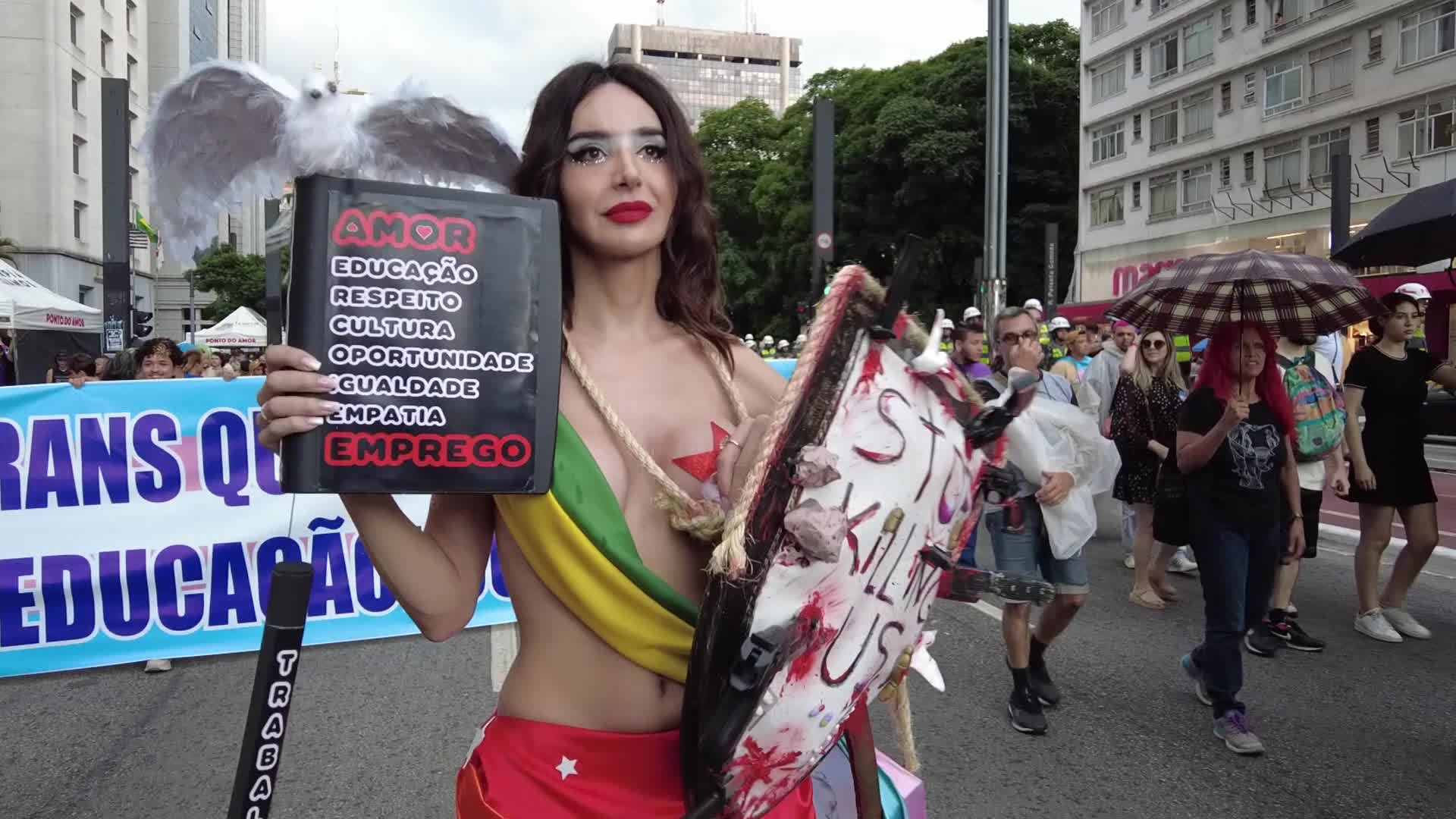 March In Celebration Of The World Day Of Transgender Visibility In Sao Paulo