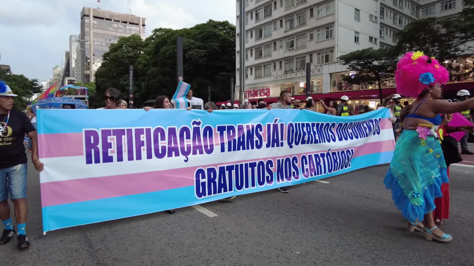 March In Celebration Of The World Day Of Transgender Visibility In Sao Paulo