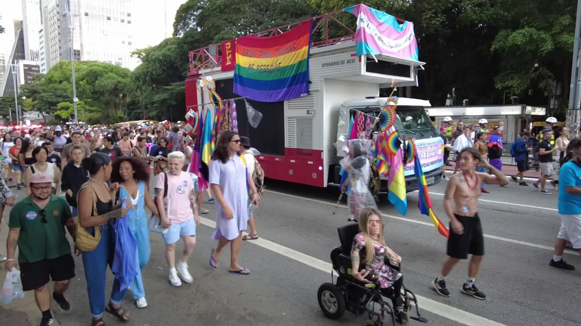 March In Celebration Of The World Day Of Transgender Visibility In Sao Paulo