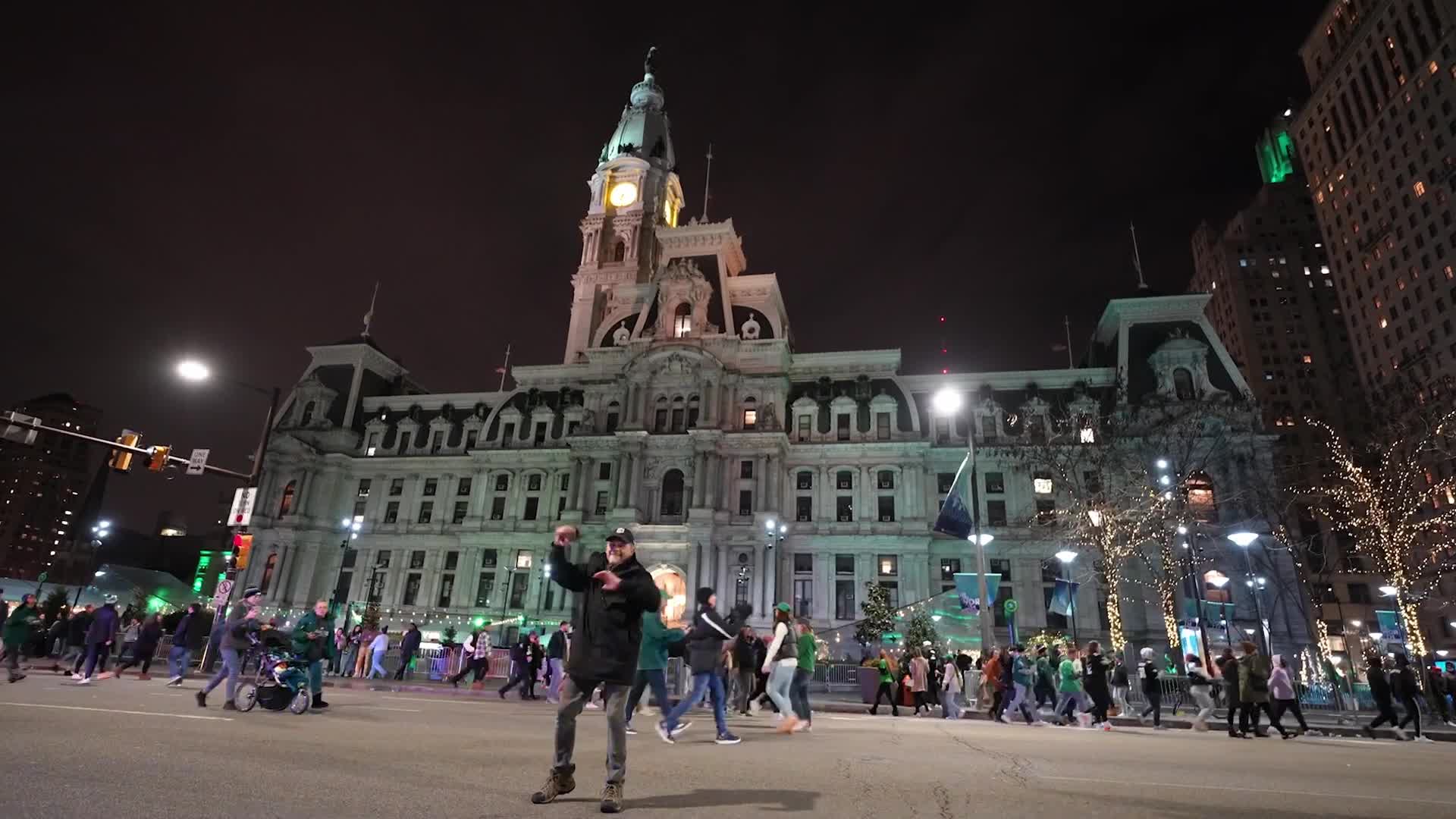 Philadelphia Eagles Fans Celebrate NFC Championship Victory
