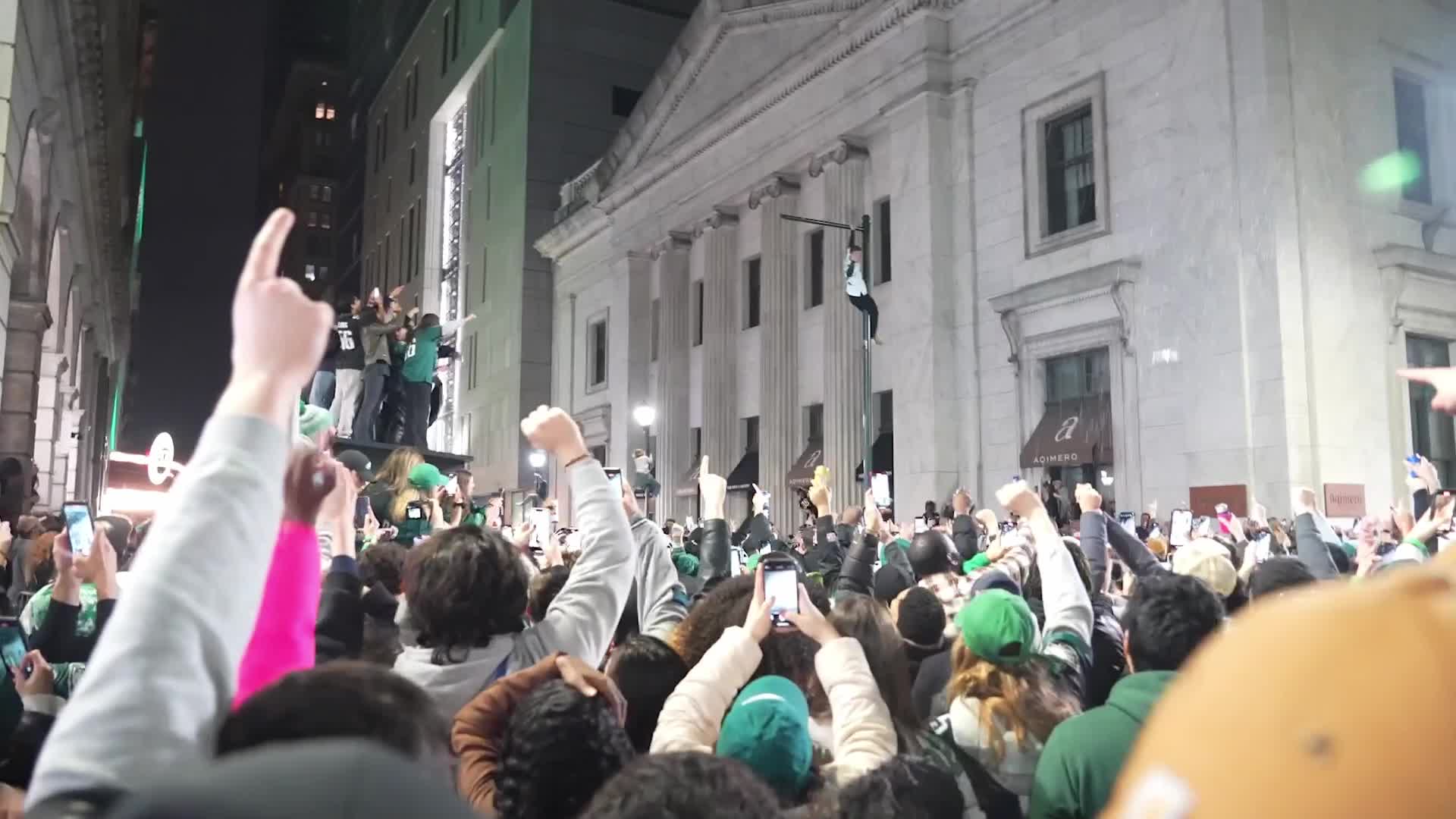 Philadelphia Eagles Fans Celebrate NFC Championship Victory