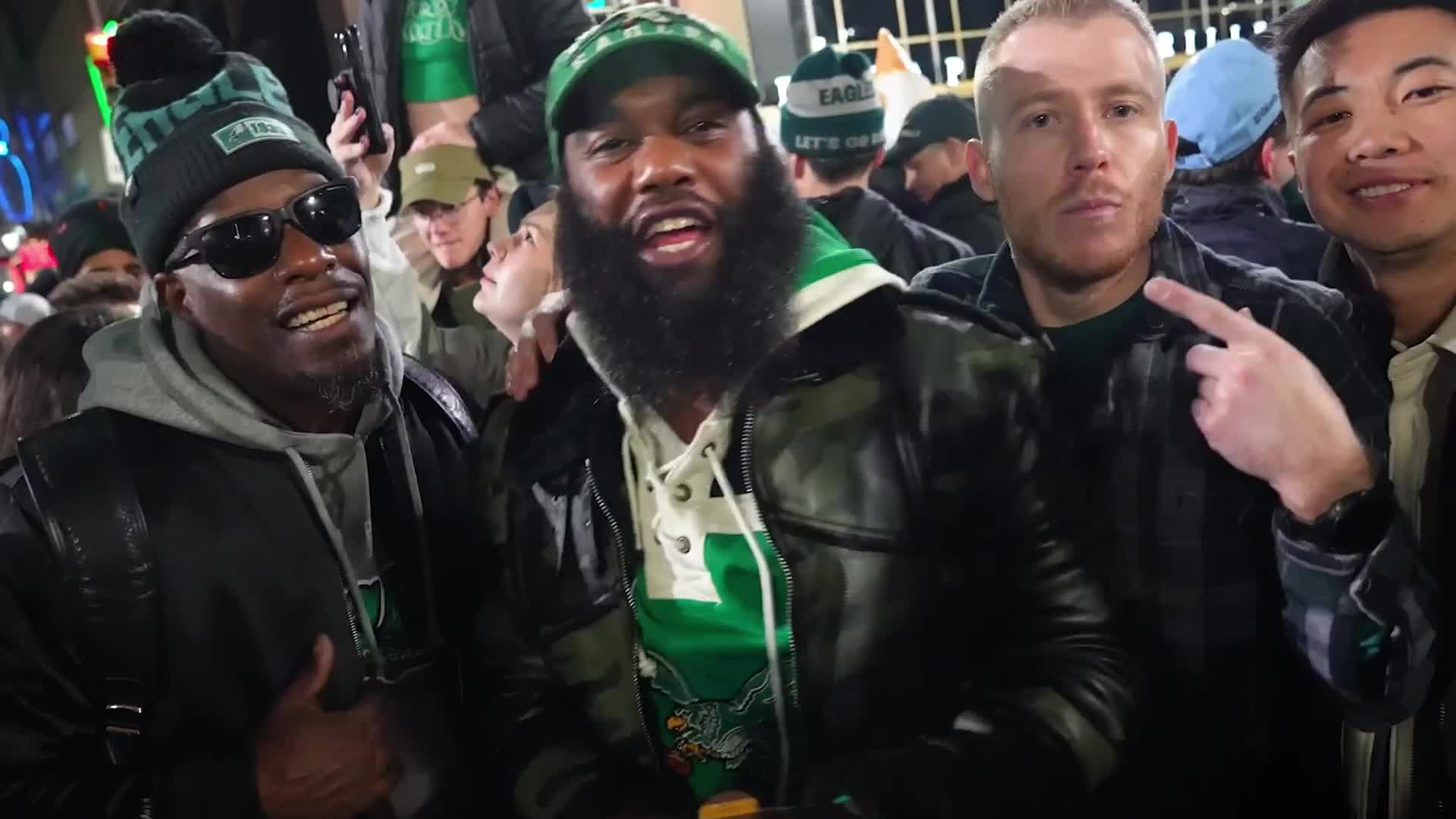 Philadelphia Eagles Fans Celebrate NFC Championship Victory