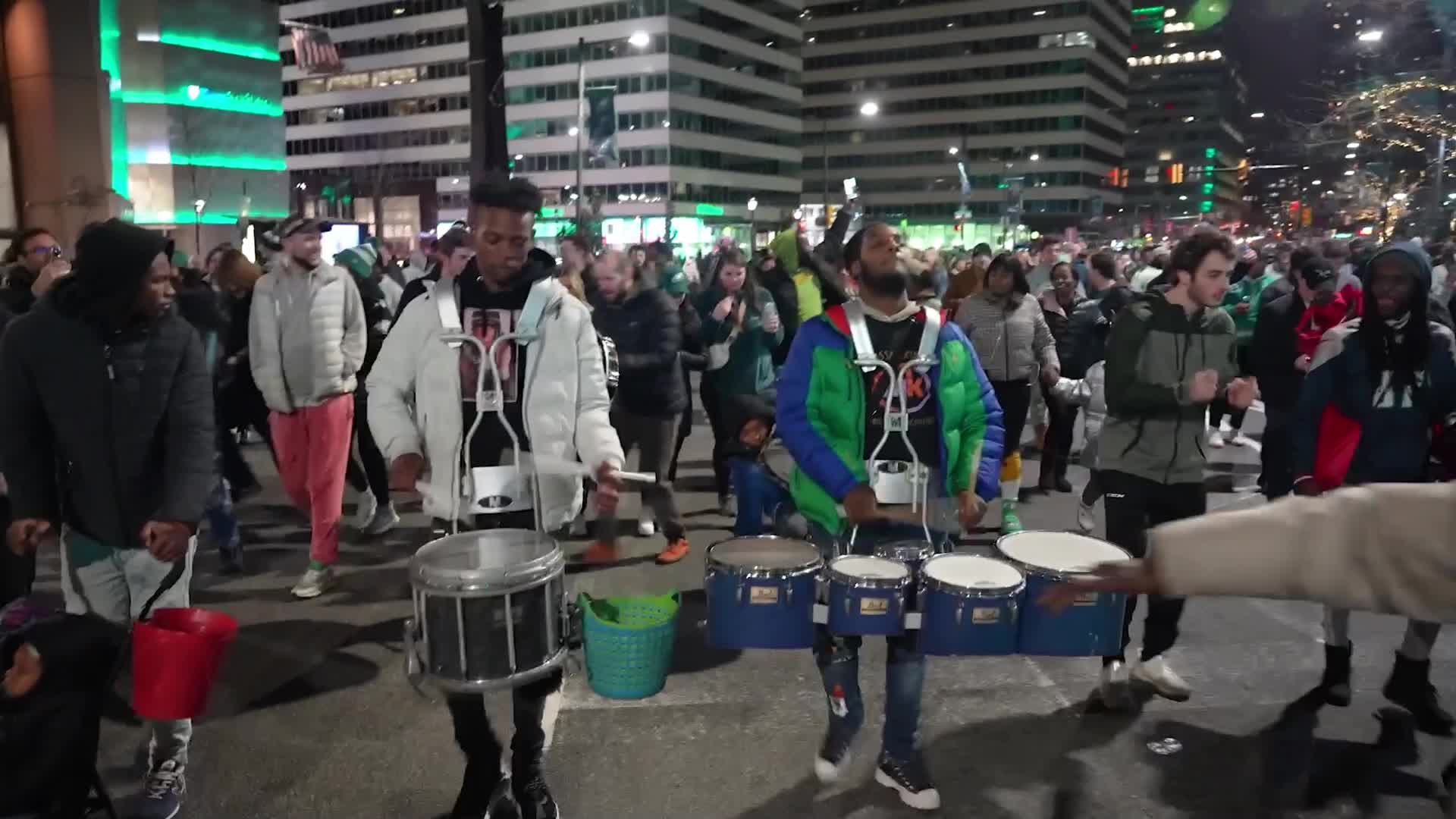 Philadelphia Eagles Fans Celebrate NFC Championship Victory