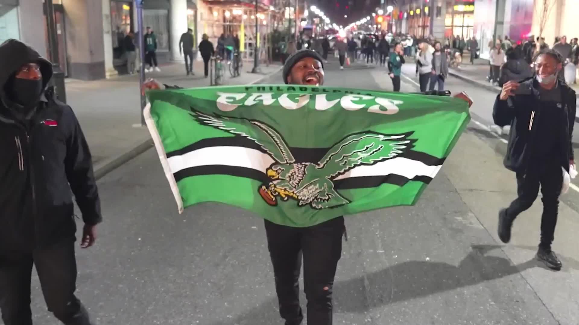 Philadelphia Eagles Fans Celebrate NFC Championship Victory