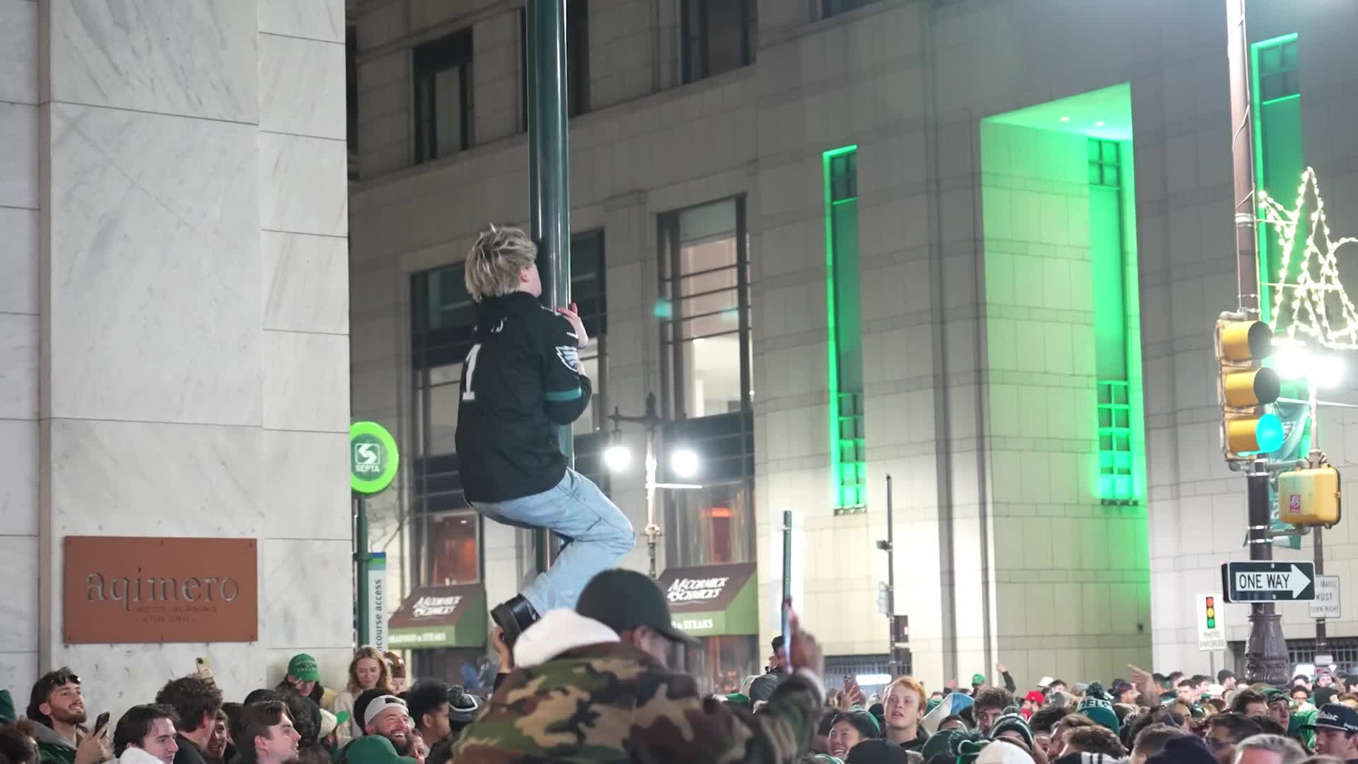 Philadelphia Eagles Fans Celebrate NFC Championship Victory