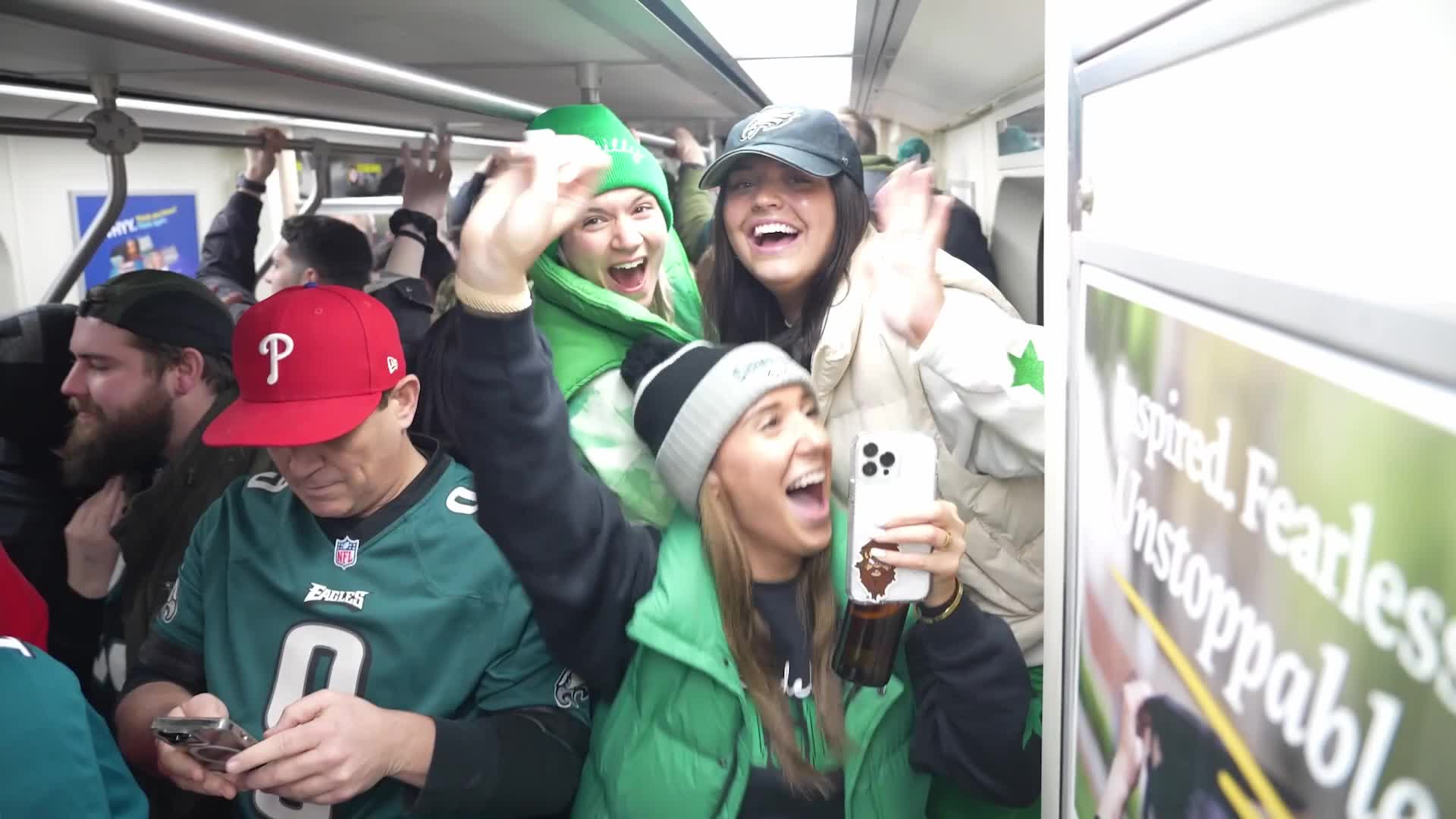 Philadelphia Eagles Fans Celebrate NFC Championship Victory