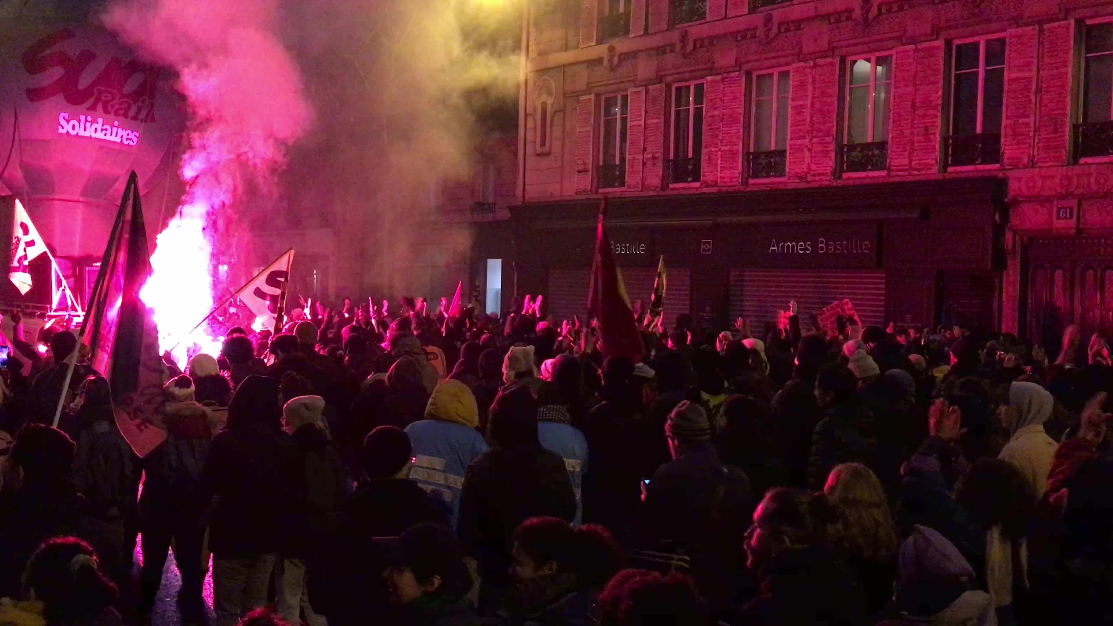 Demonstration in Paris against plan to raise the legal retirement age