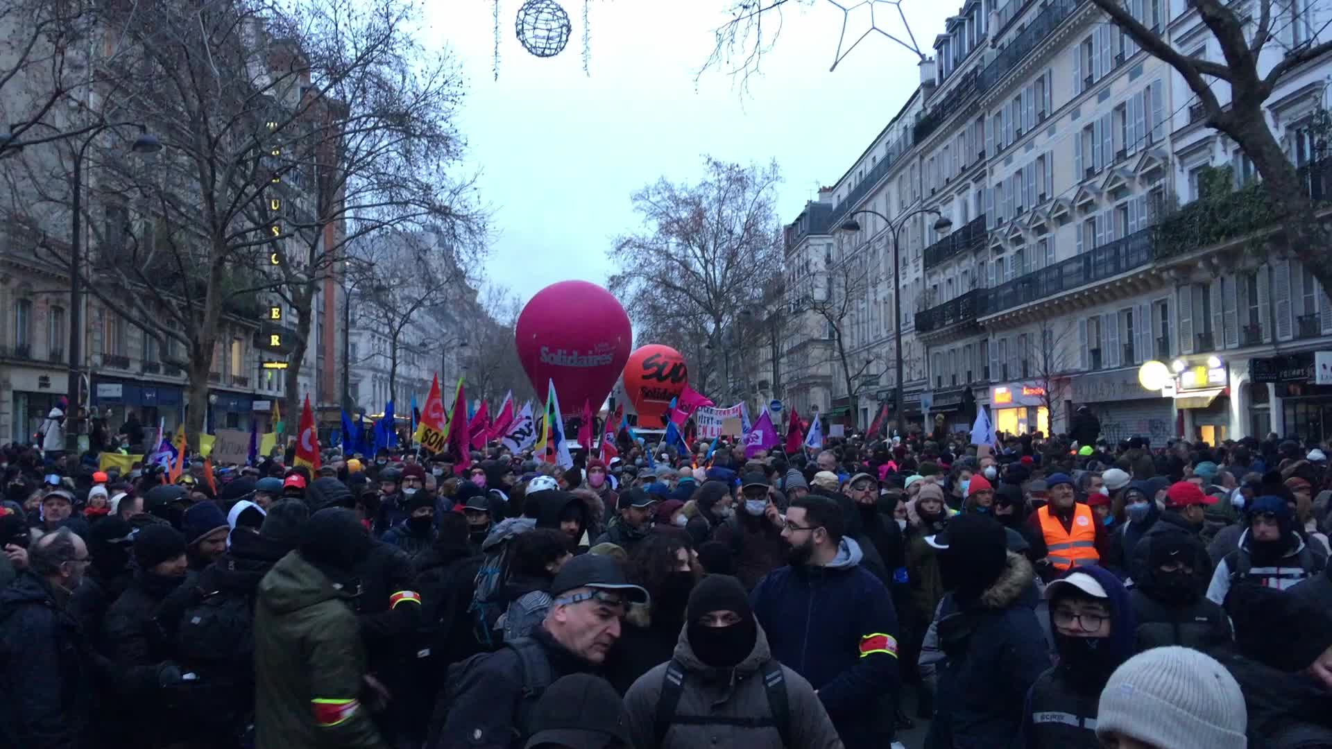 Demonstration in Paris against plan to raise the legal retirement age