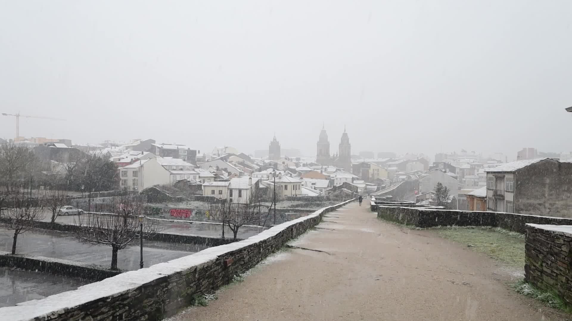Snowfall In Lugo, Spain