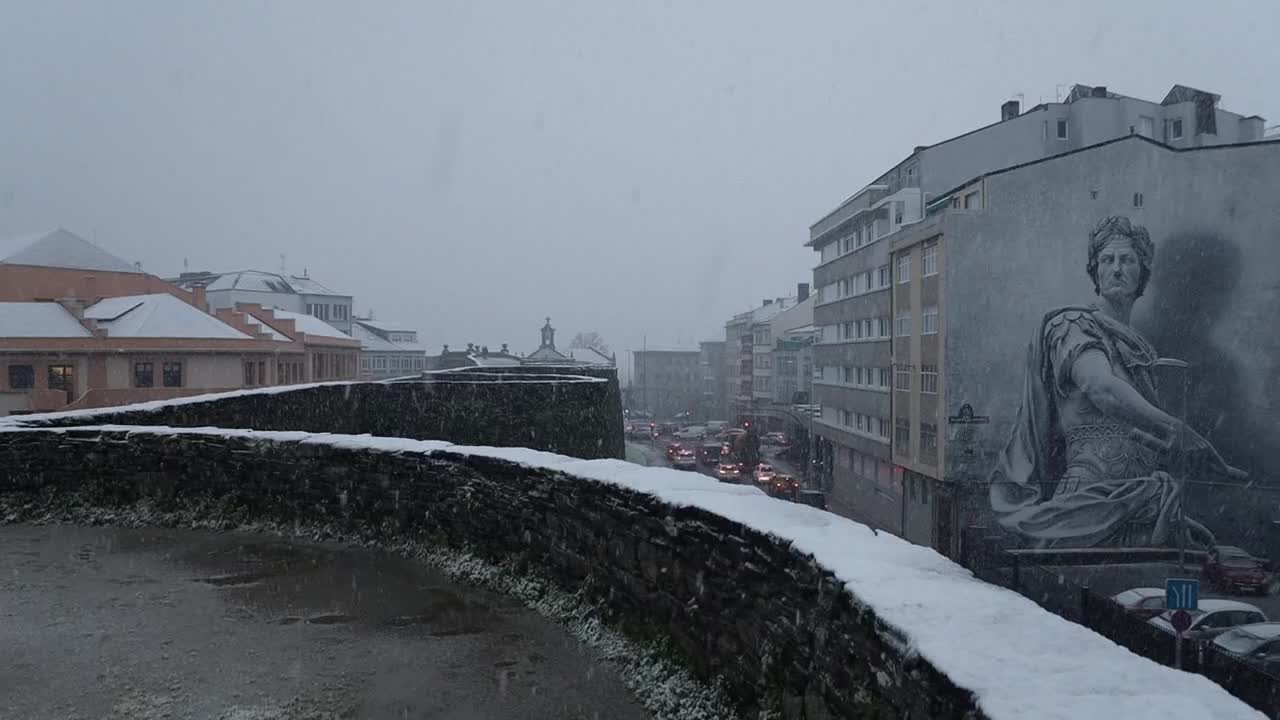 Snowfall In Lugo, Spain