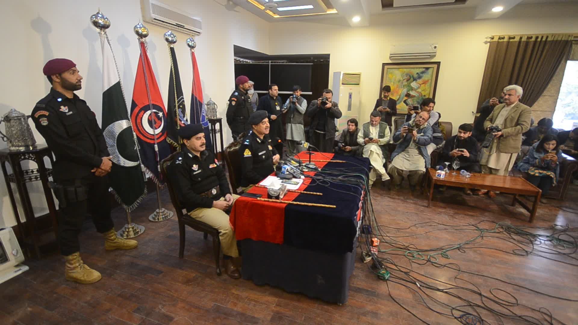 Inspector general of KPK police press conference on suicide blast at mosque

