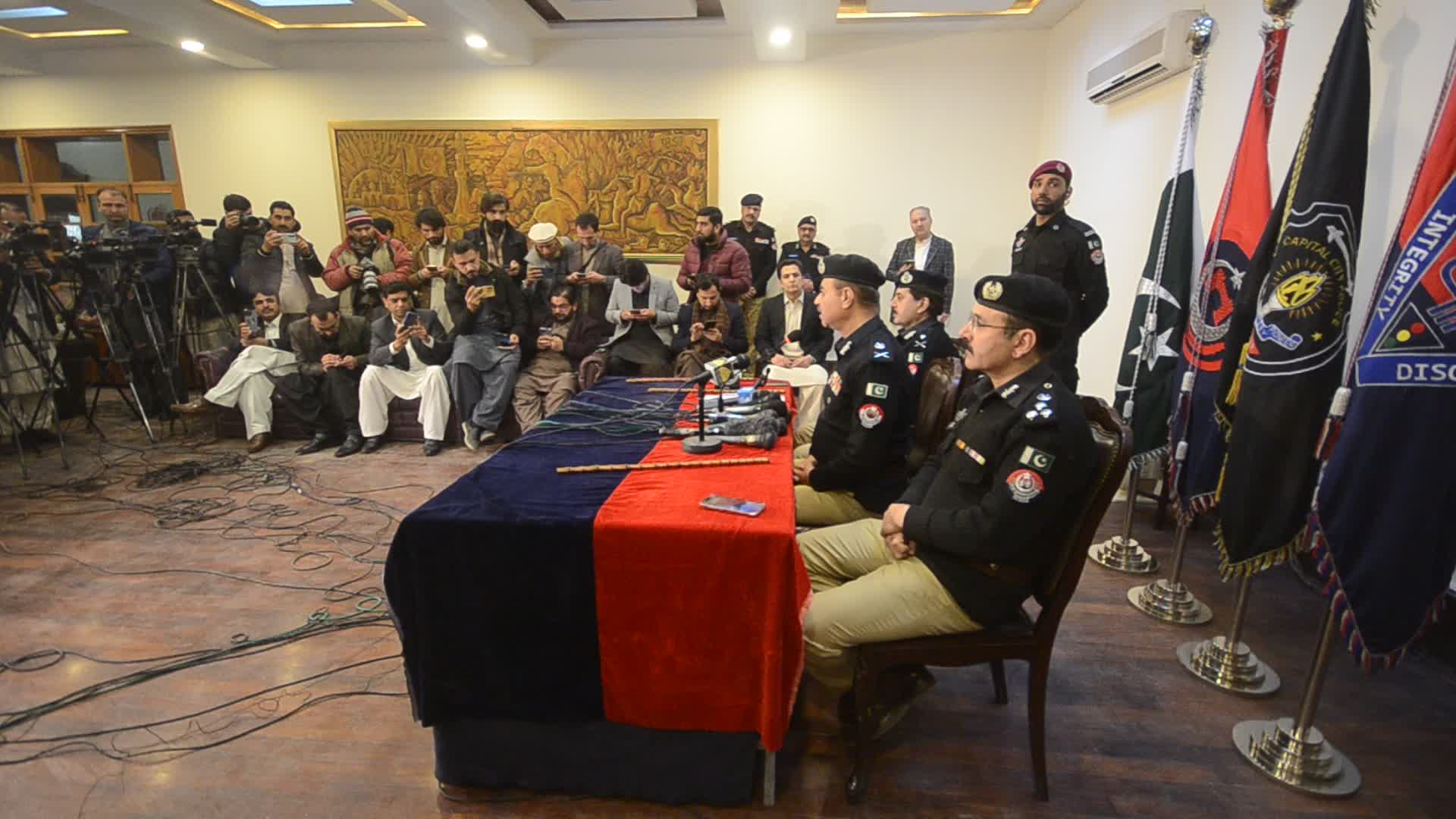Inspector general of KPK police press conference on suicide blast at mosque
