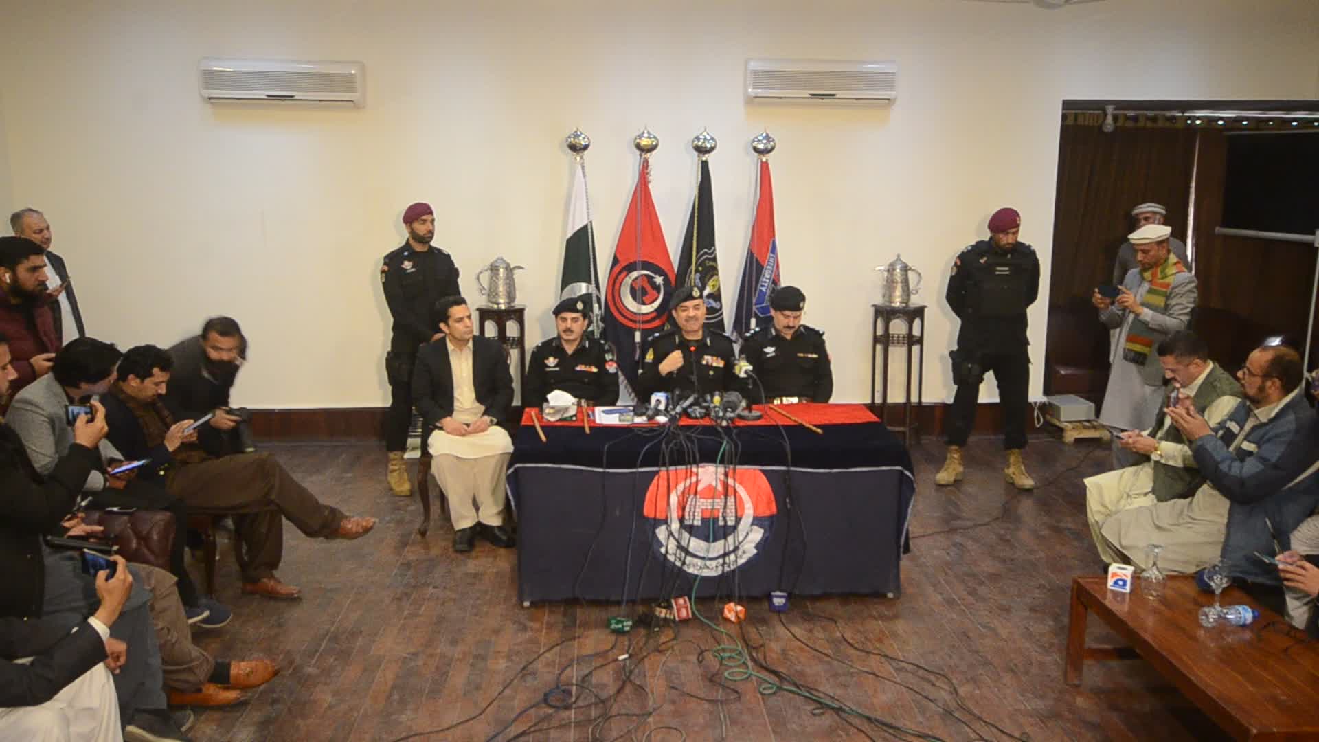 Inspector general of KPK police press conference on suicide blast at mosque

