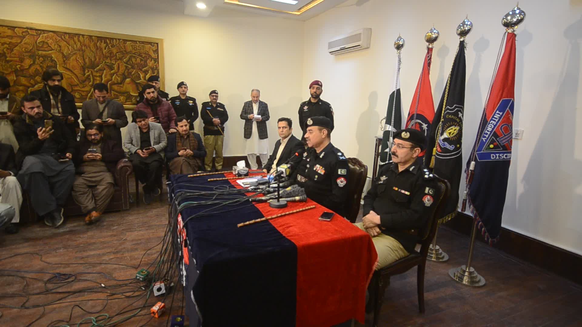 Inspector general of KPK police press conference on suicide blast at mosque

