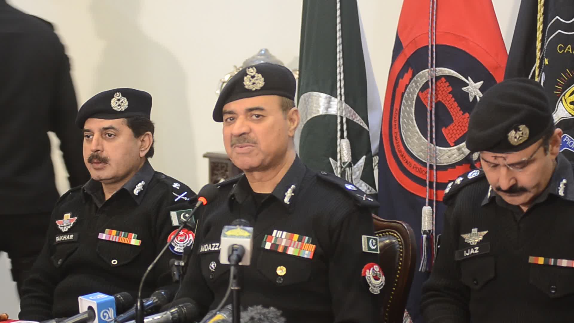 Inspector general of KPK police press conference on suicide blast at mosque
