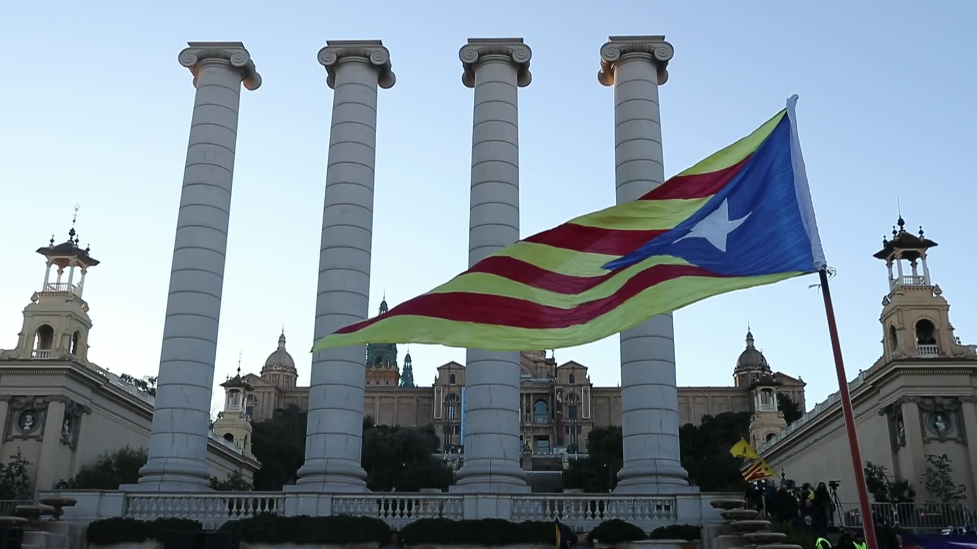 Catalan pro-independence demonstration against the Spanish-French meeting in Barcelona