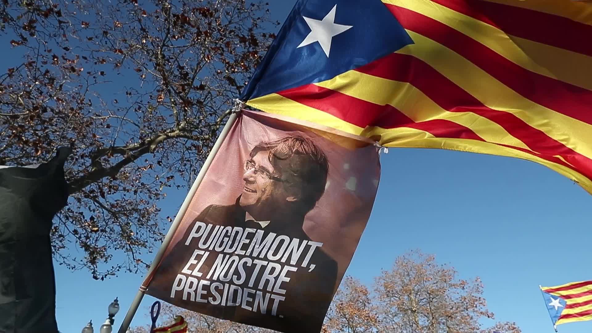 Catalan pro-independence demonstration against the Spanish-French meeting in Barcelona