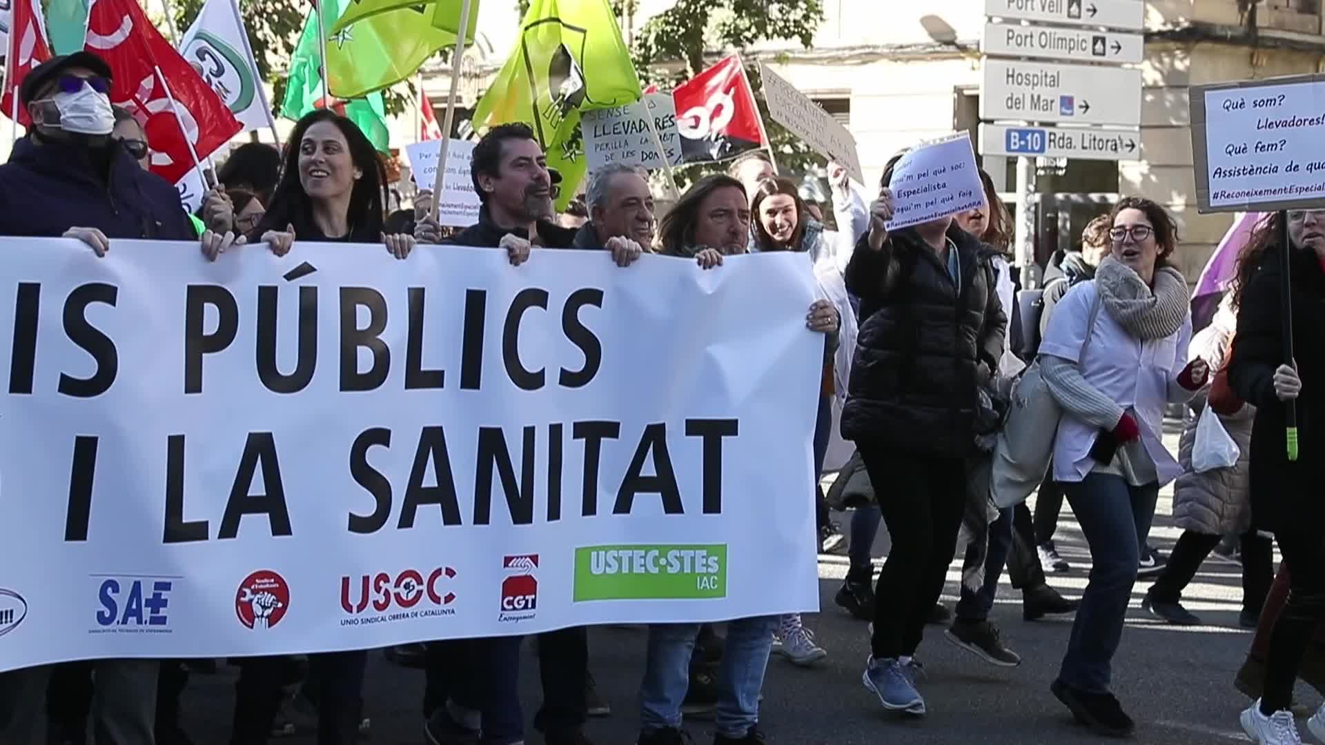 Demonstration of health and education in Barcelona