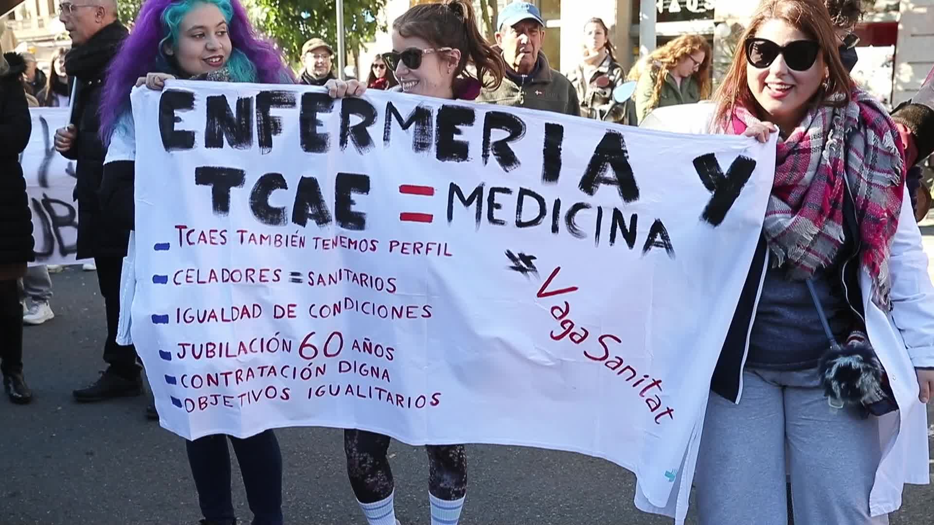 Demonstration of health and education in Barcelona