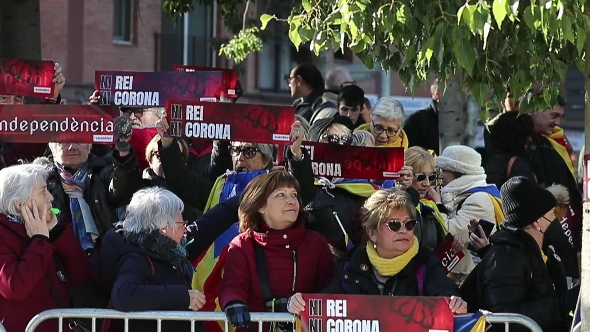 Protest against the King Felipe VI in Barcelona