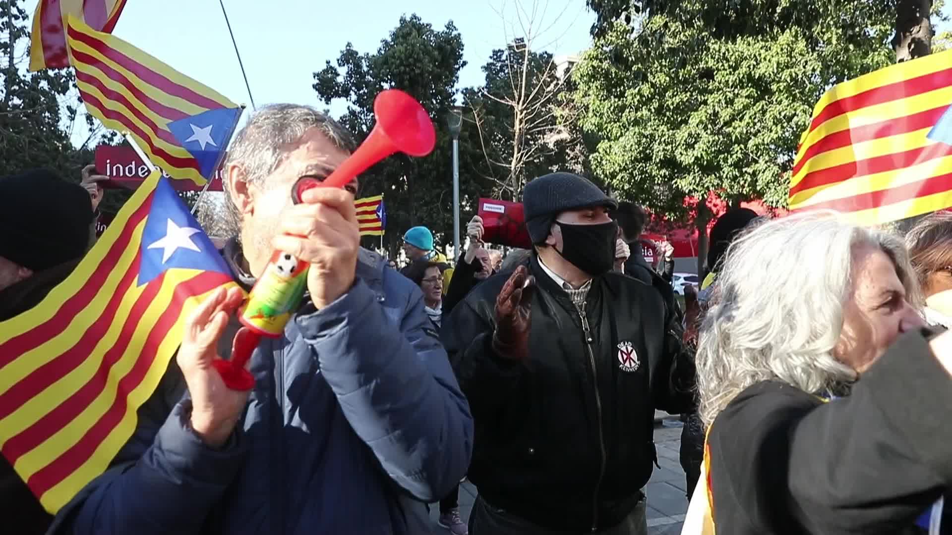 Protest against the King Felipe VI in Barcelona