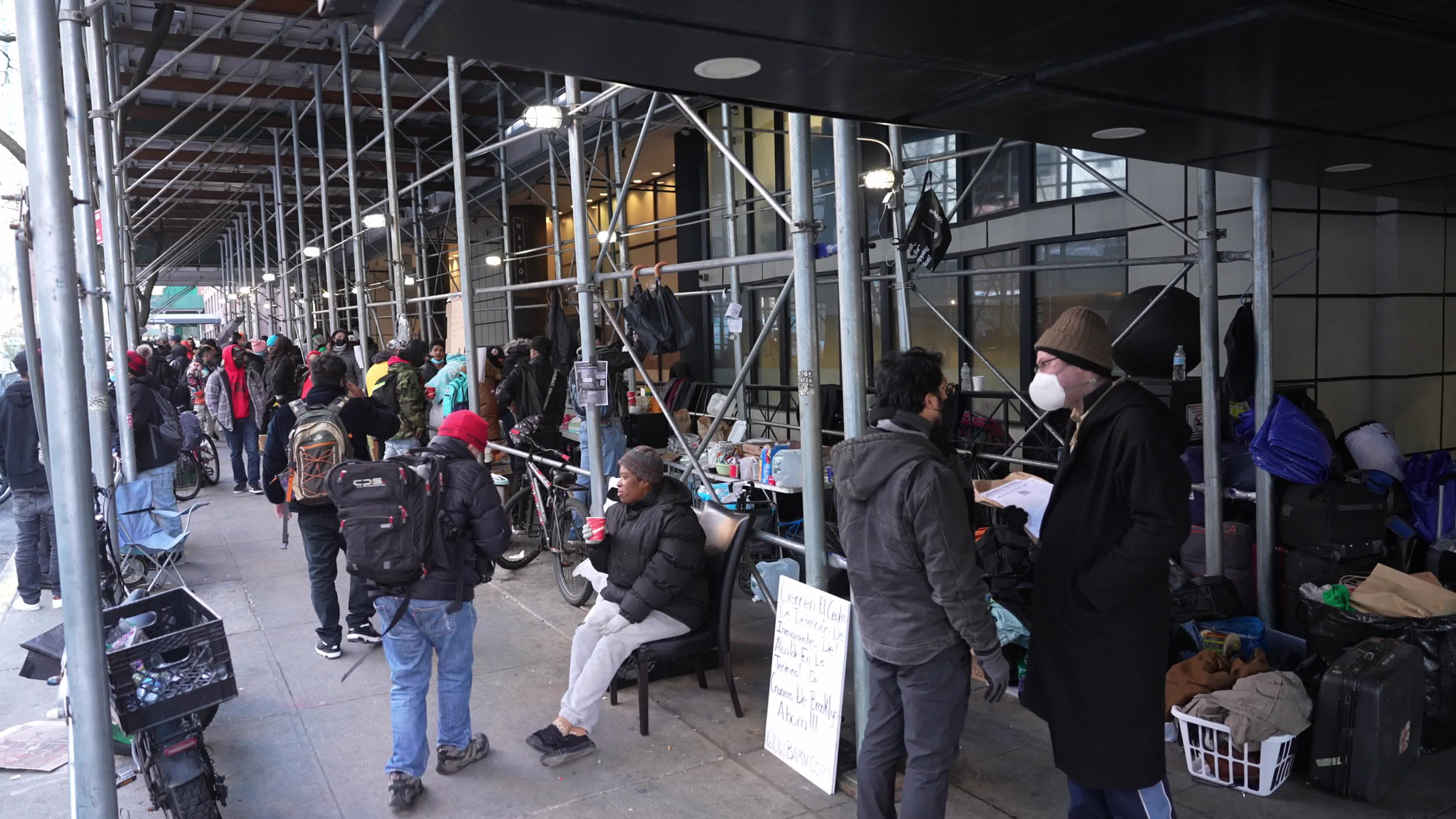 Migrants Remain Camped Out Watson Hotel In New York
