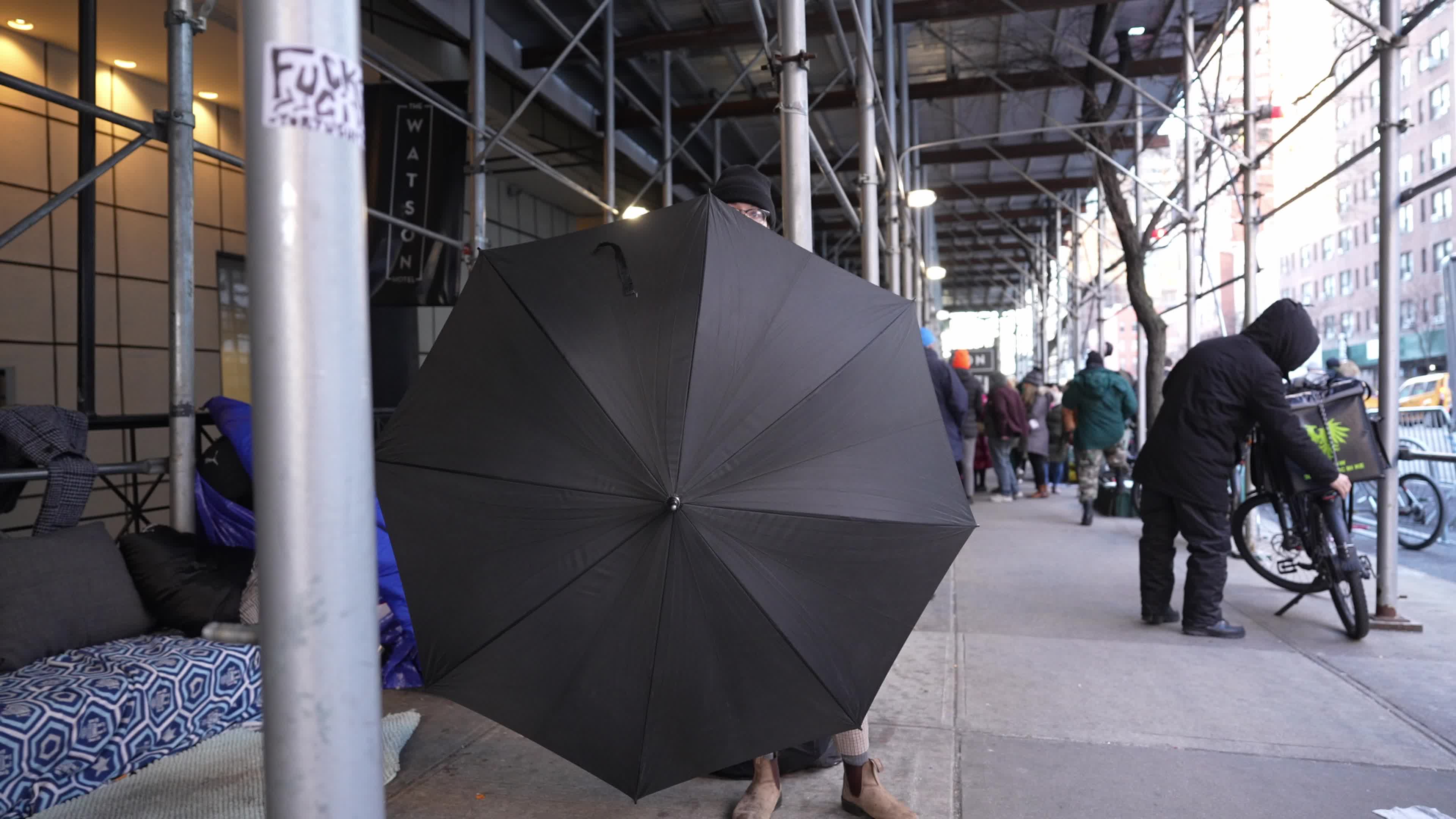 Migrants Remain Camped Out Watson Hotel In New York