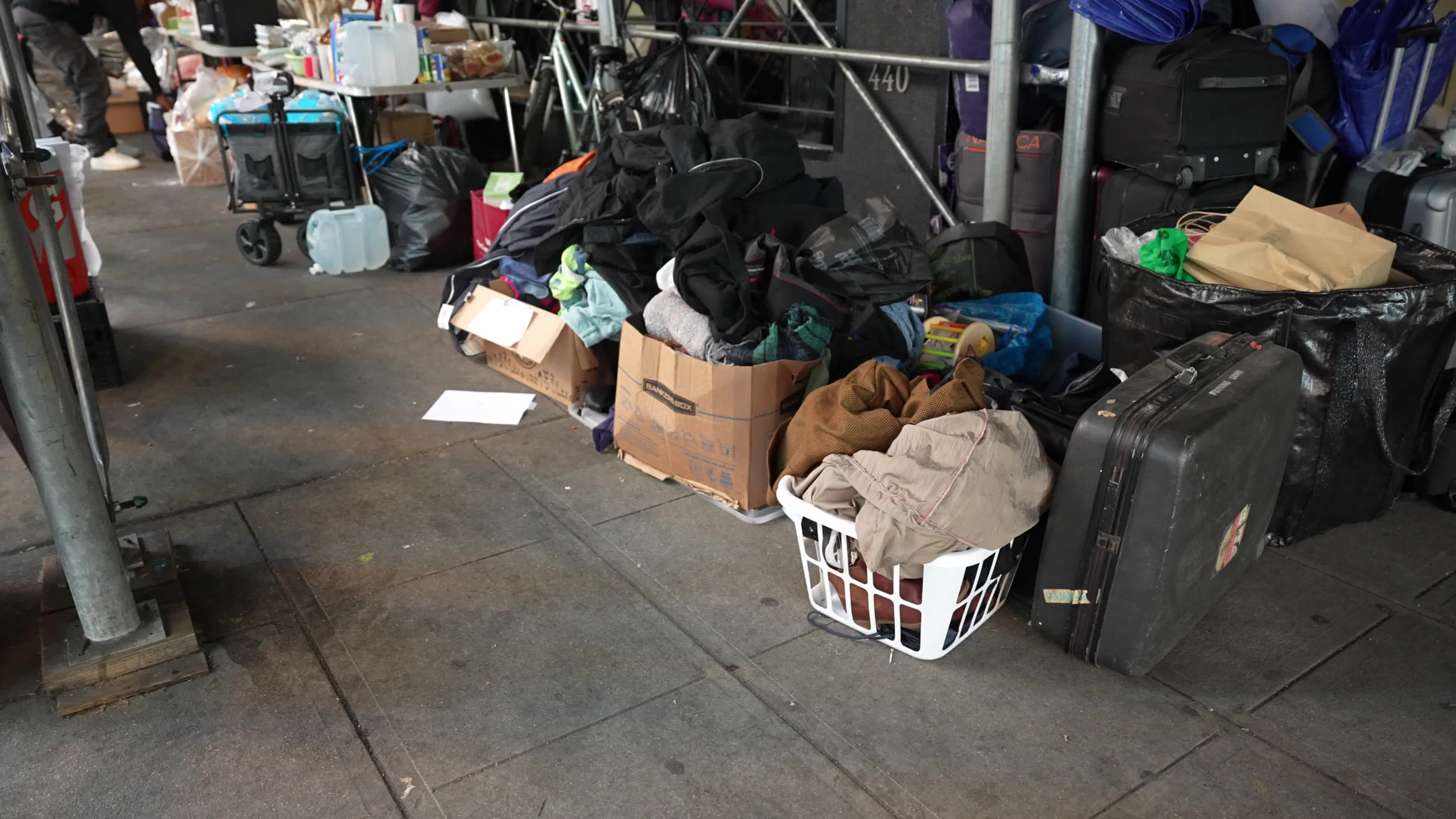 Migrants Remain Camped Out Watson Hotel In New York