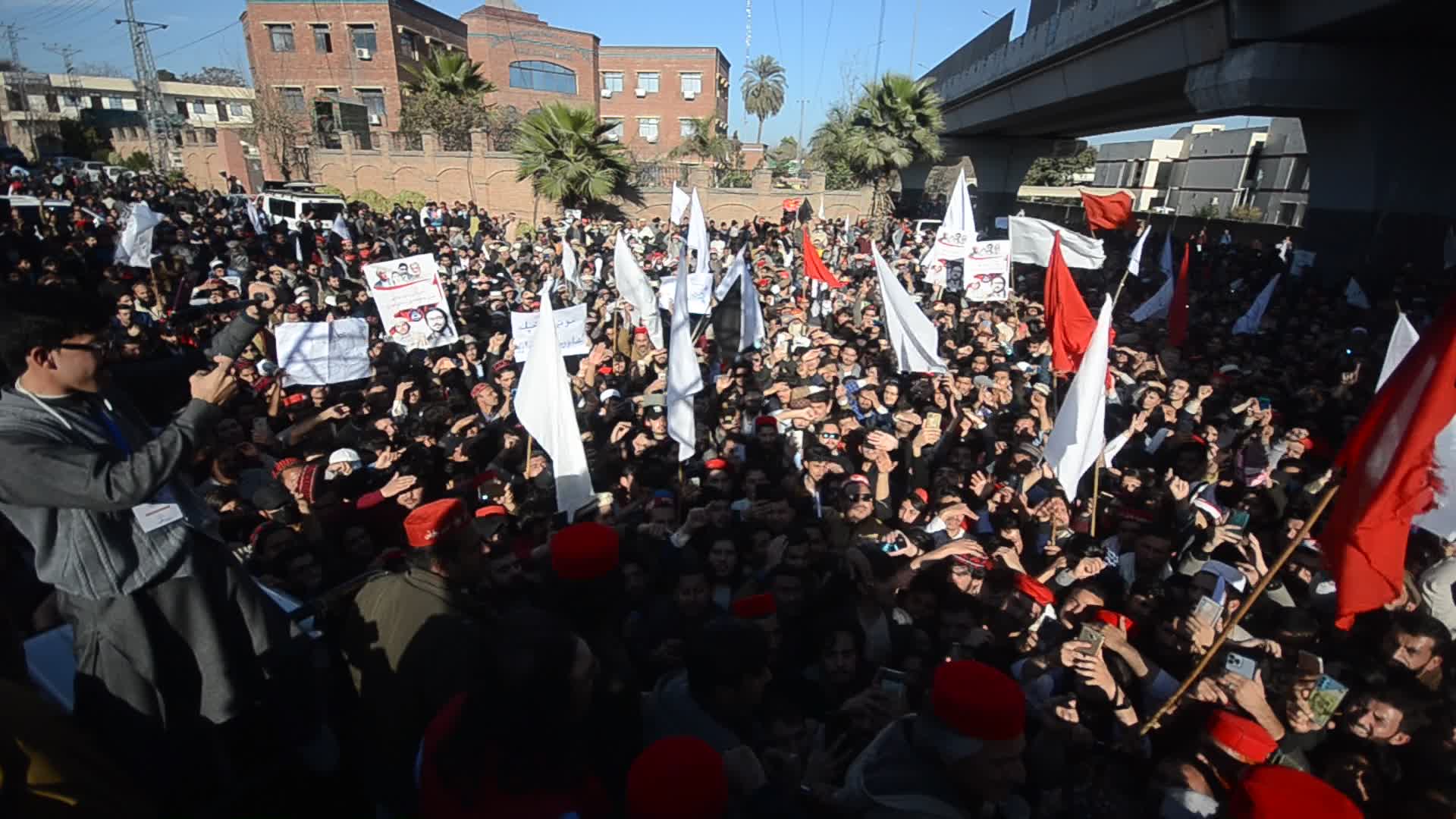 Peace march after suicide bombing at a mosque in Peshawar
