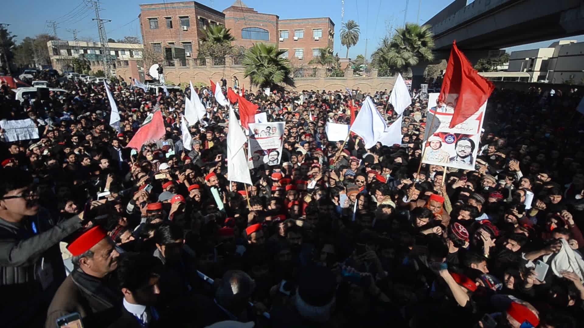 Peace march after suicide bombing at a mosque in Peshawar

