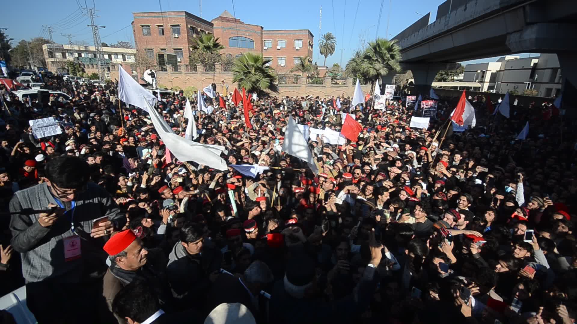 Peace march after suicide bombing at a mosque in Peshawar
