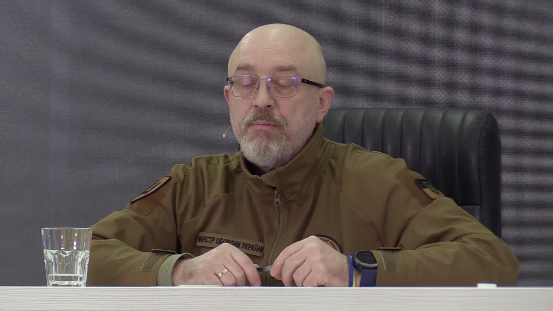 A news conference of Minister of Defence of Ukraine Oleksii Reznikov in Kyiv, amid Russia's invasion of Ukraine