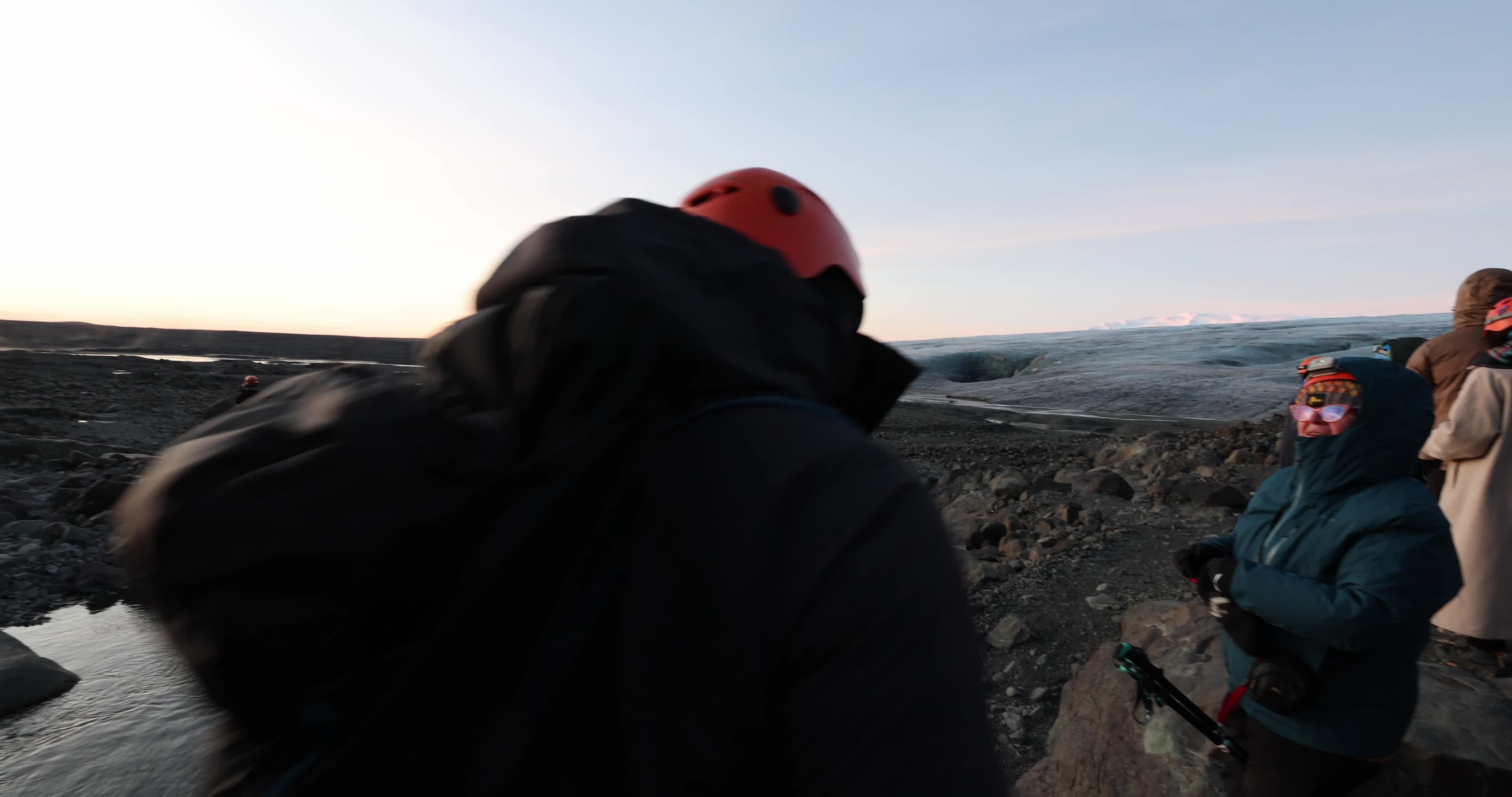 Sunrise In The Ice Cave In Iceland