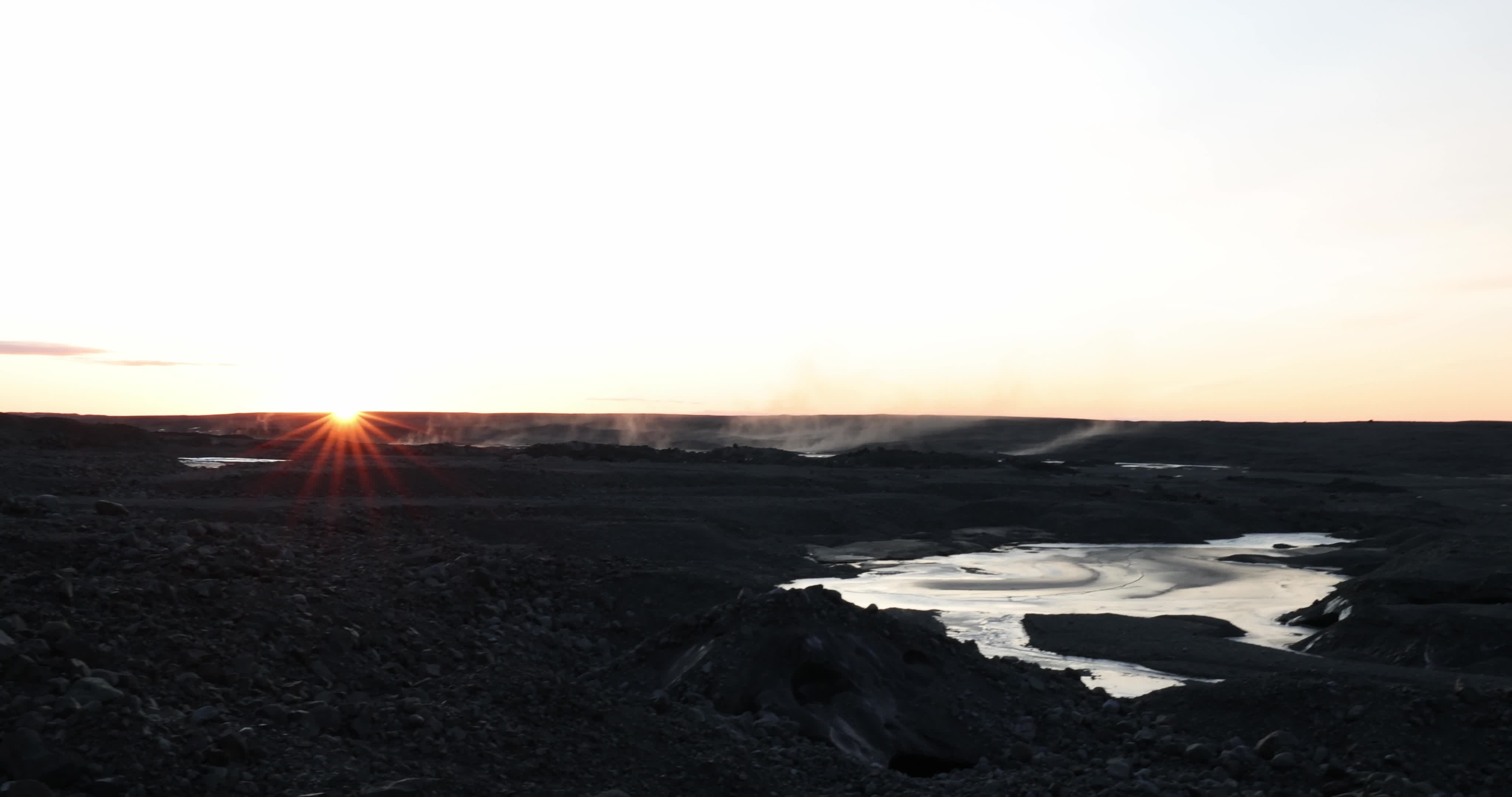 Sunrise In The Ice Cave In Iceland