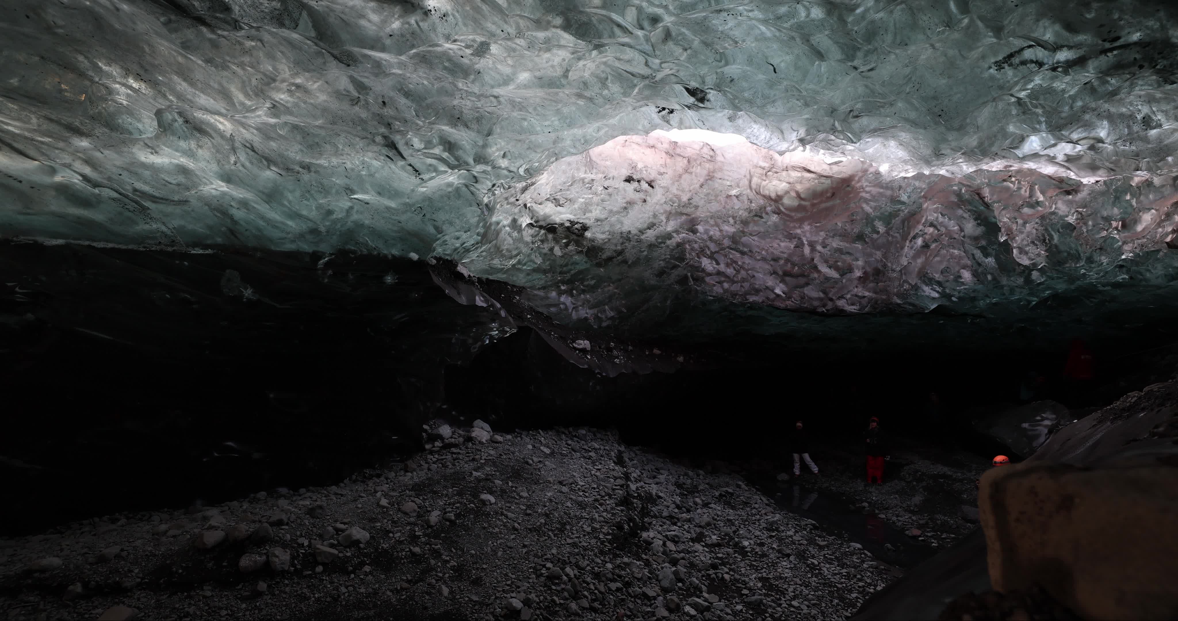 Sunrise In The Ice Cave In Iceland