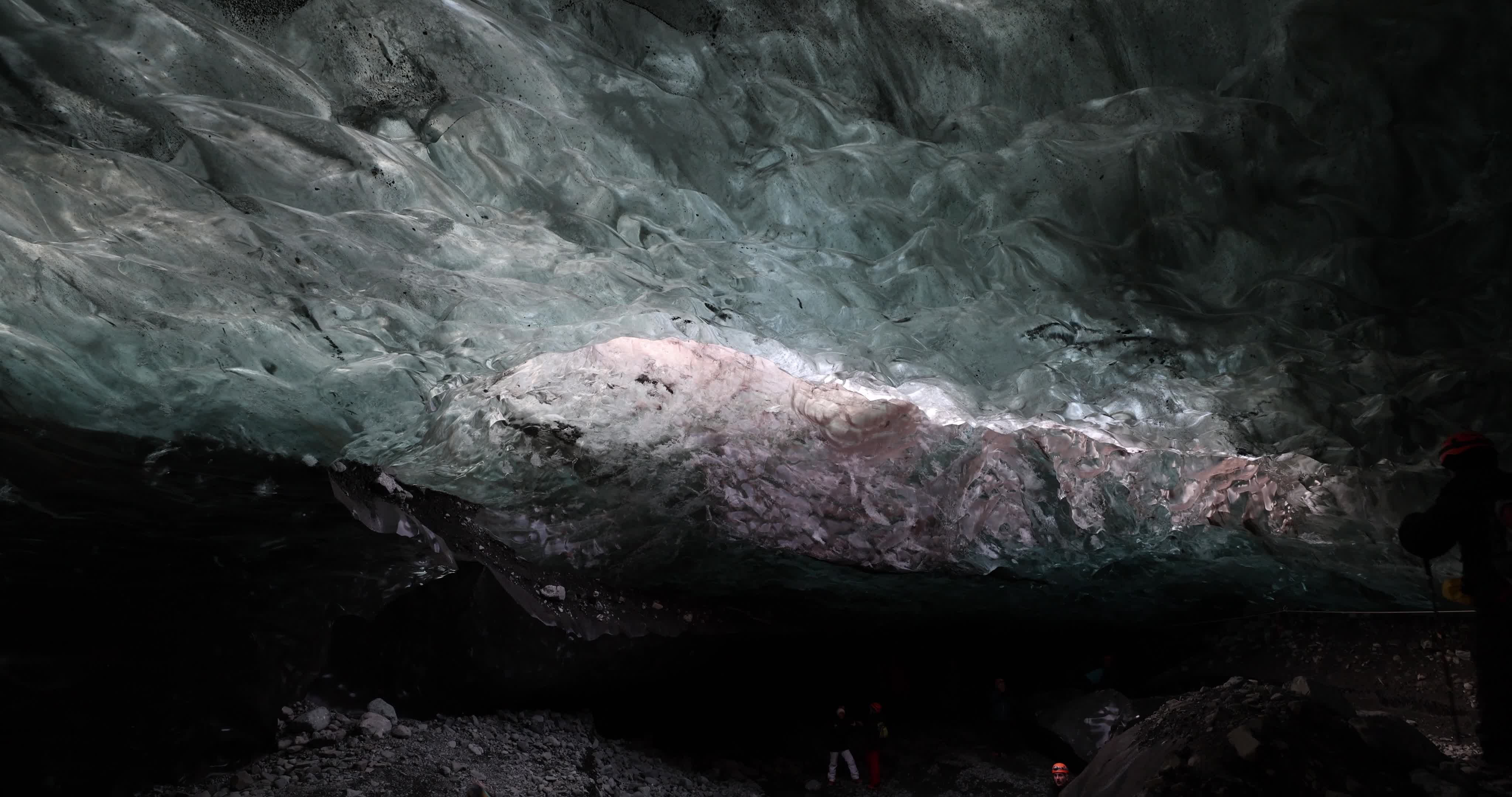 Sunrise In The Ice Cave In Iceland